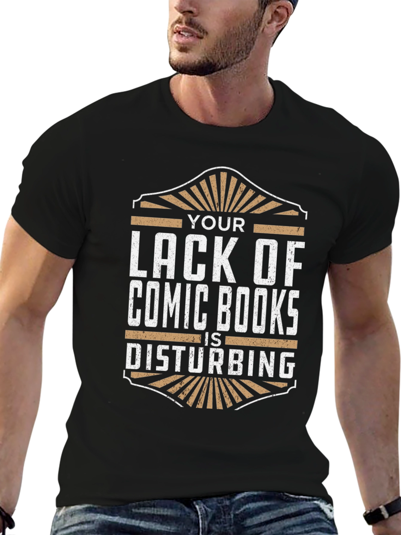 Black Comic Book Fan T-Shirt - Your Lack Is Disturbing! view 6