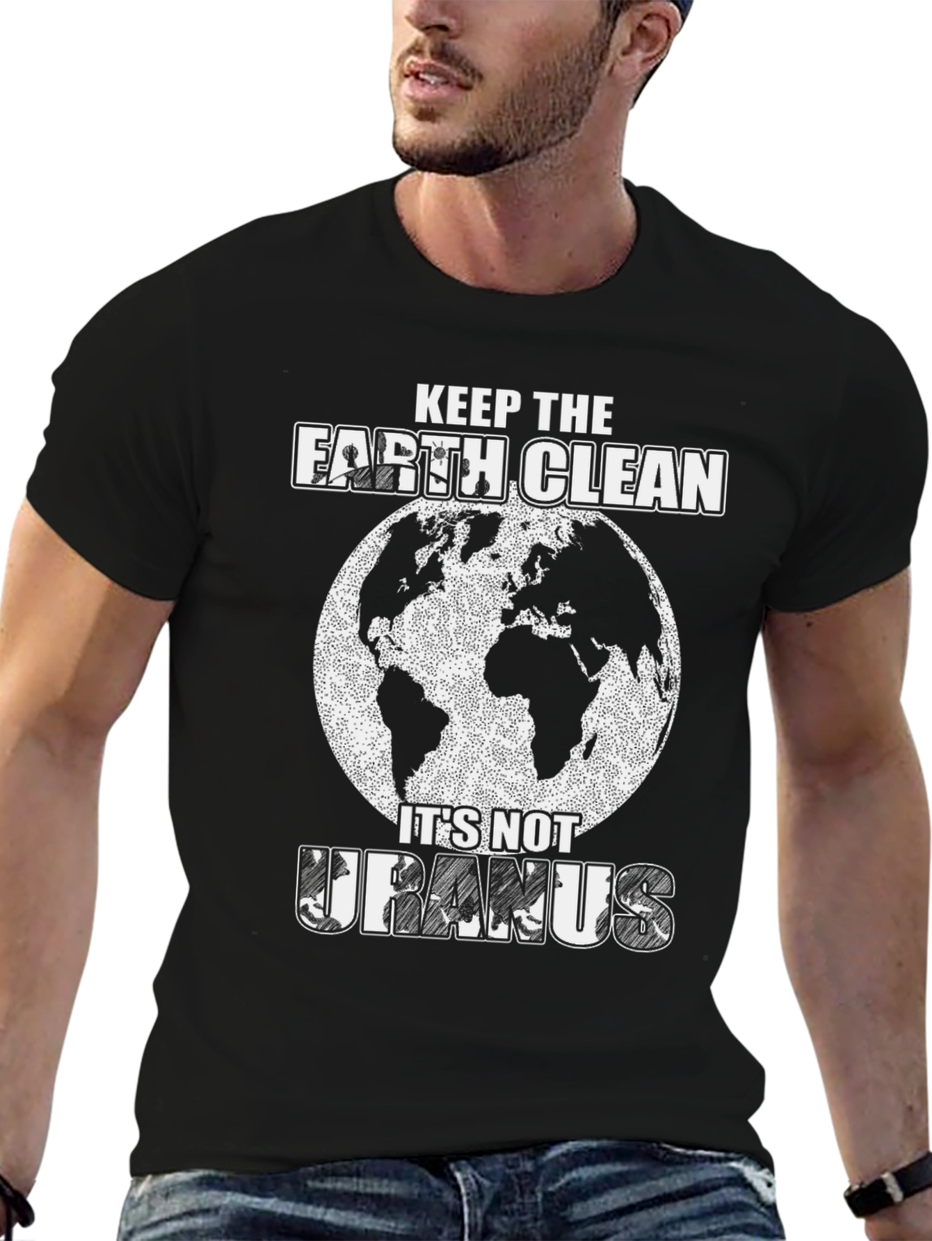 Black Keep the Earth Clean Graphic Tee - Save the Planet view 6