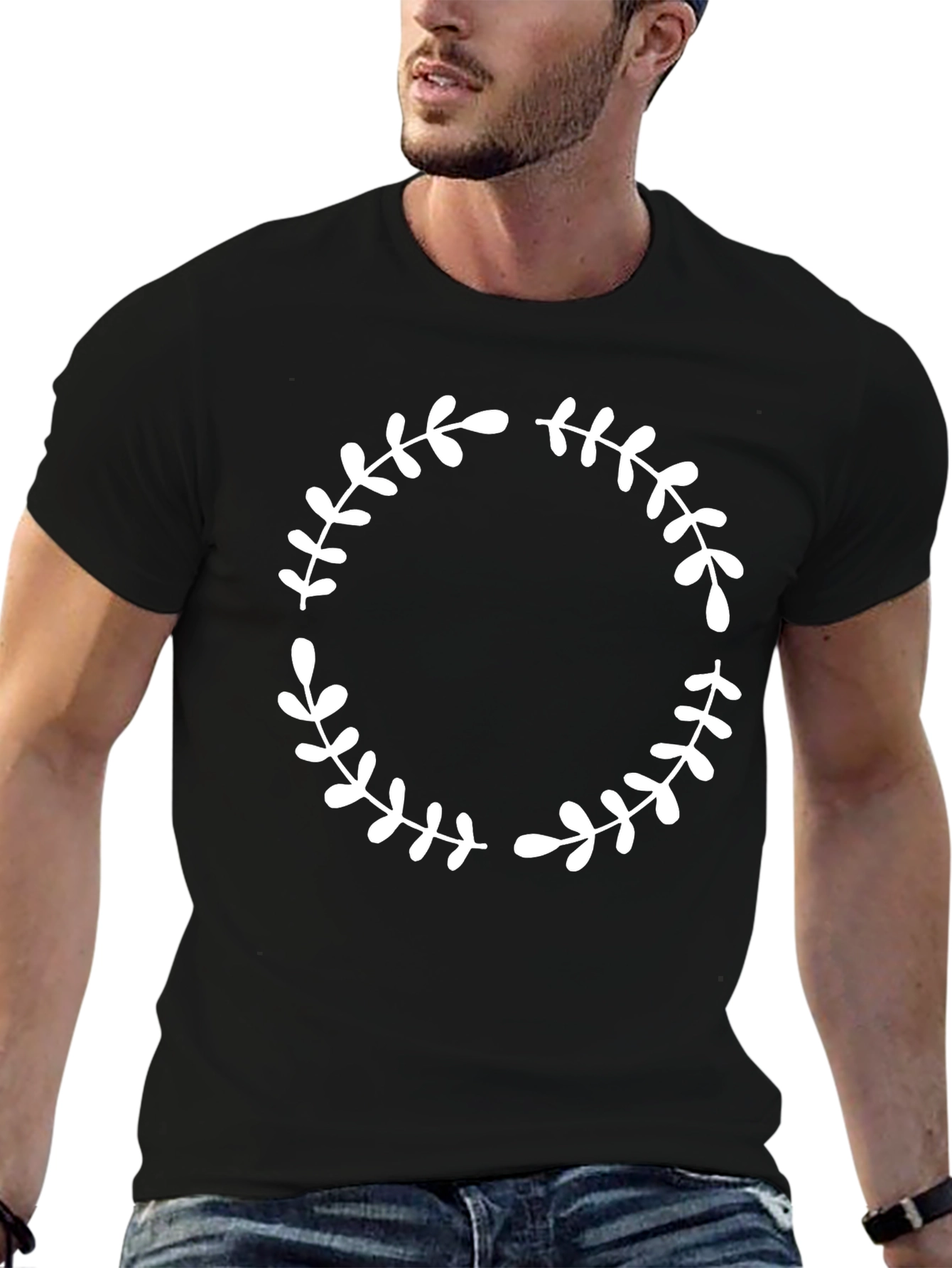 Black Wreath Graphic Black T-Shirt view 6