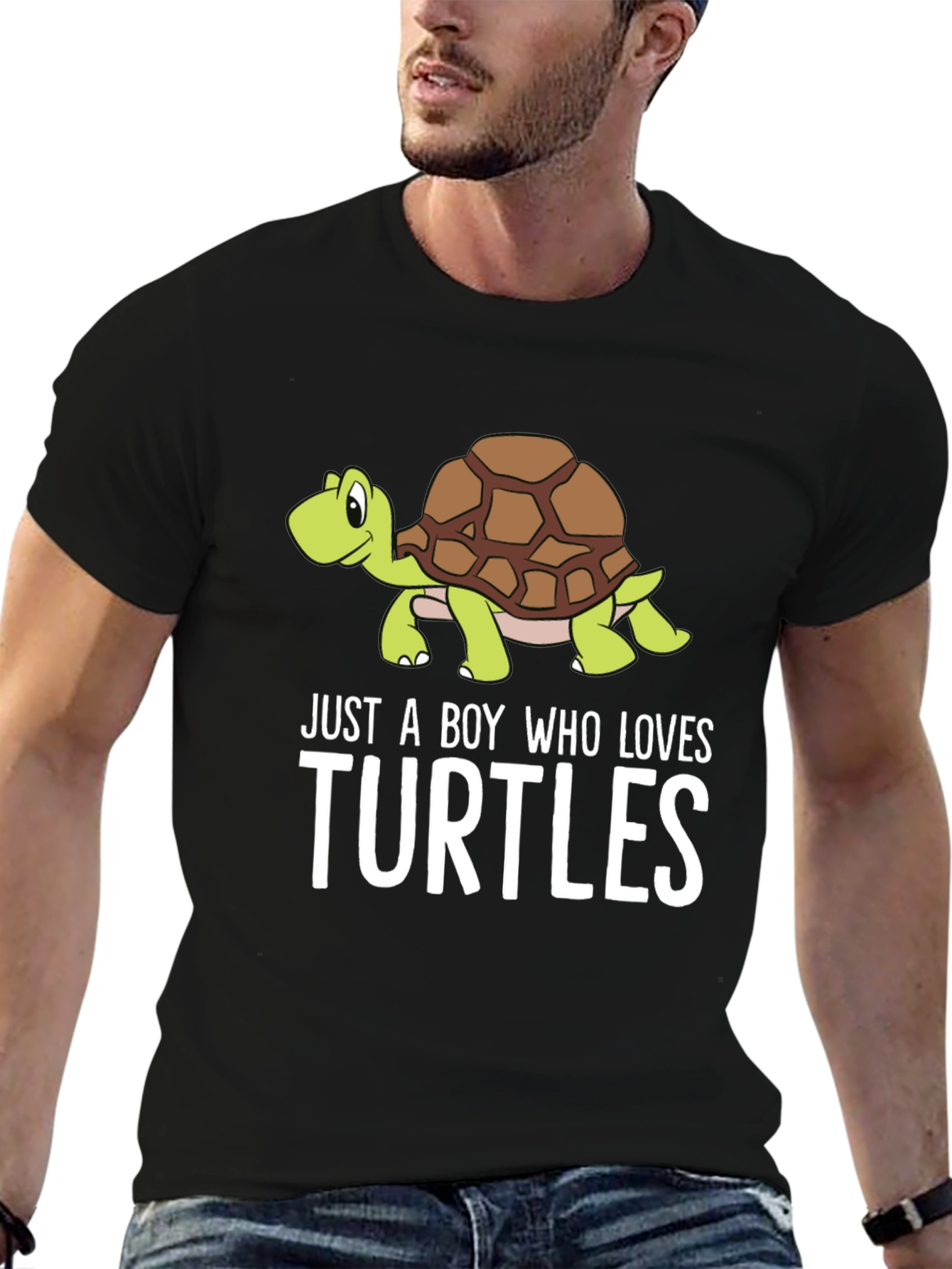 Black Turtle Lover T-Shirt - Cute Cartoon Graphic Tee view 6