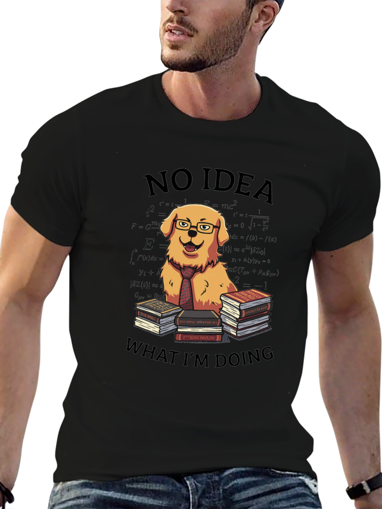 Black Funny Dog T-Shirt - No Idea What I'm Doing view 6