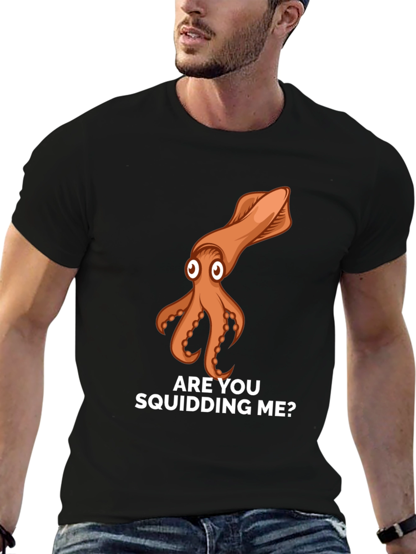 Black Are You Squidding Me? Graphic T-Shirt view 6