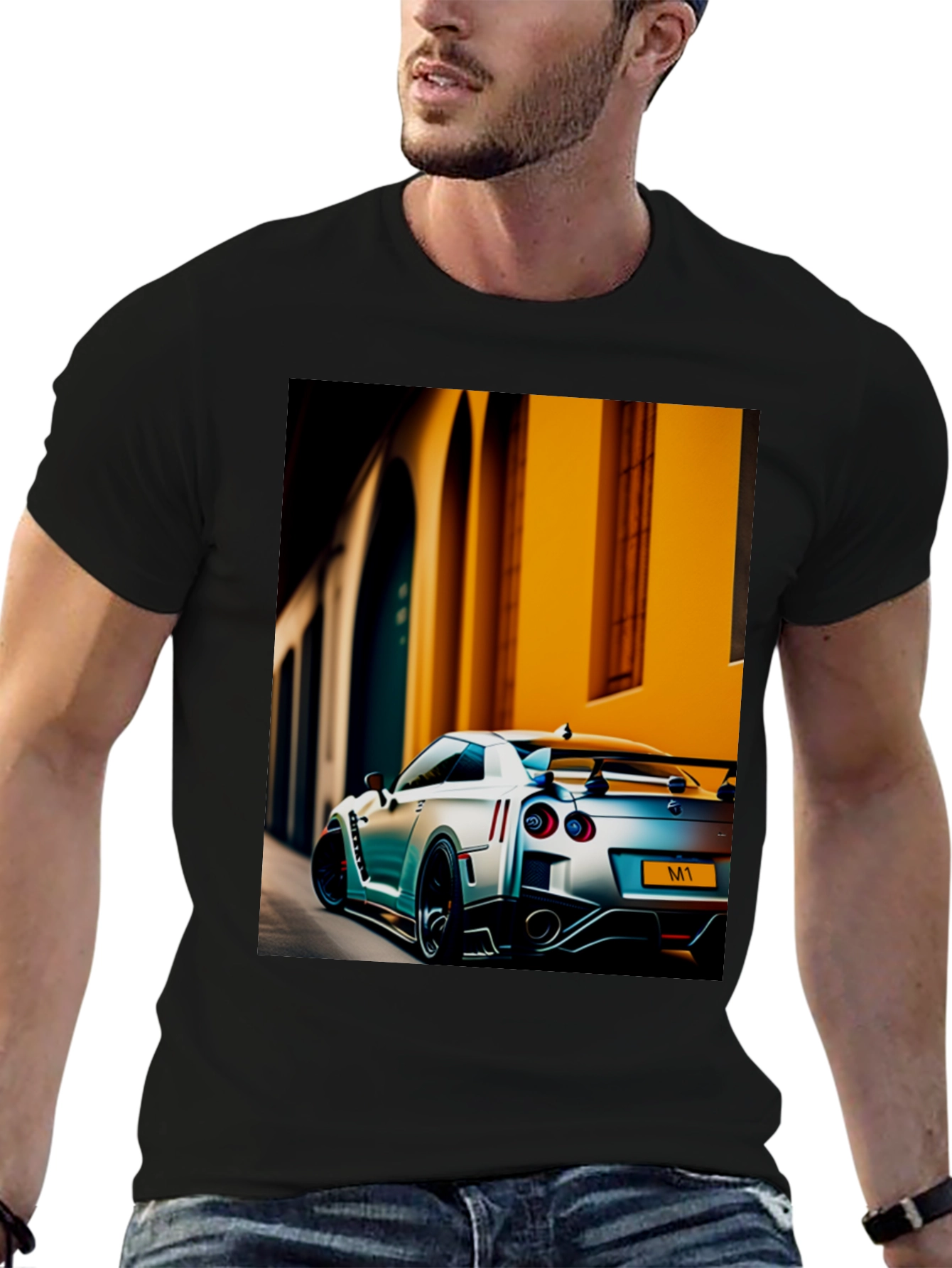 Black Sleek Black Car Enthusiast Graphic Tee view 6