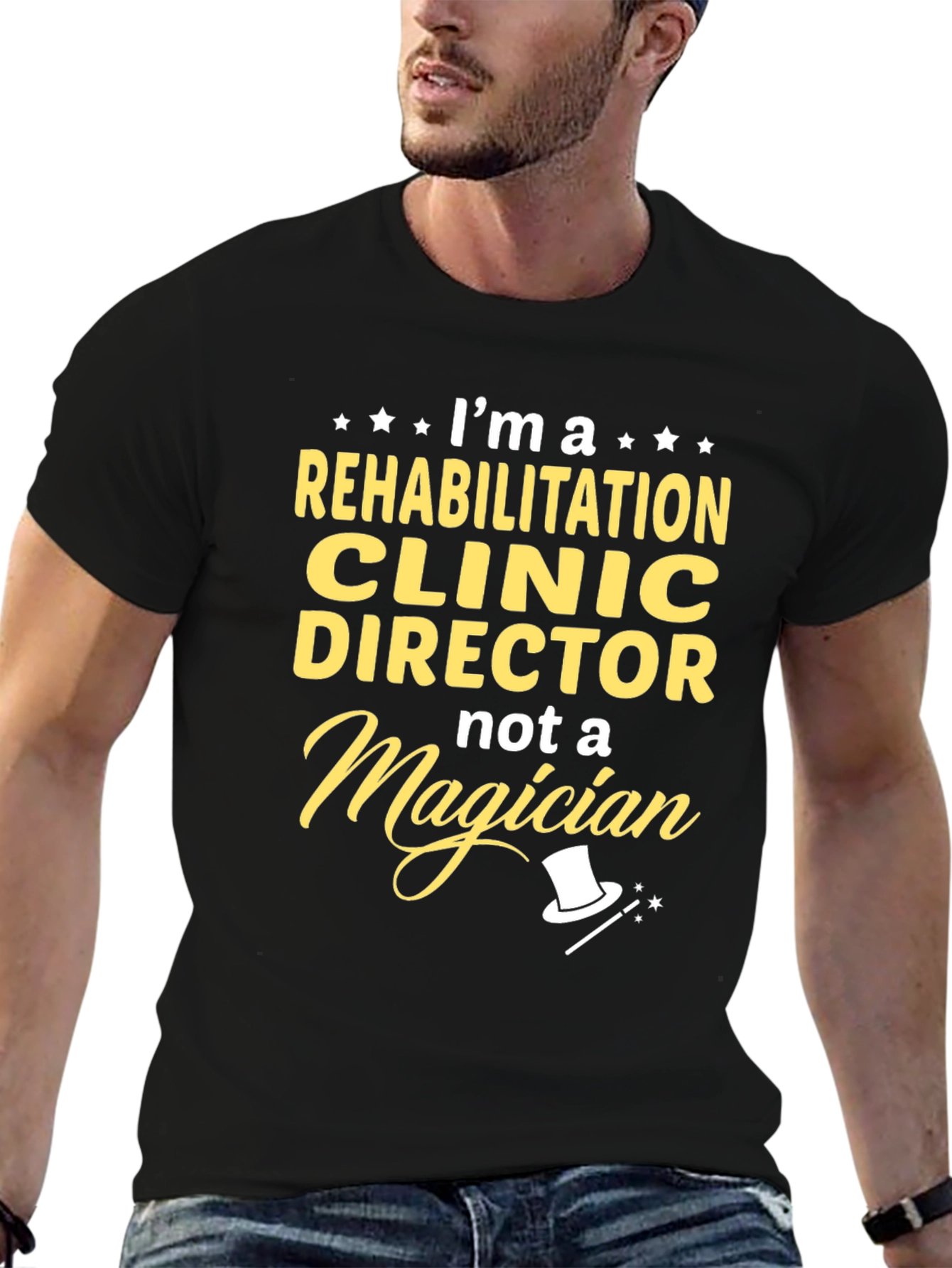 Black Rehabilitation Clinic Director T-Shirt view 6