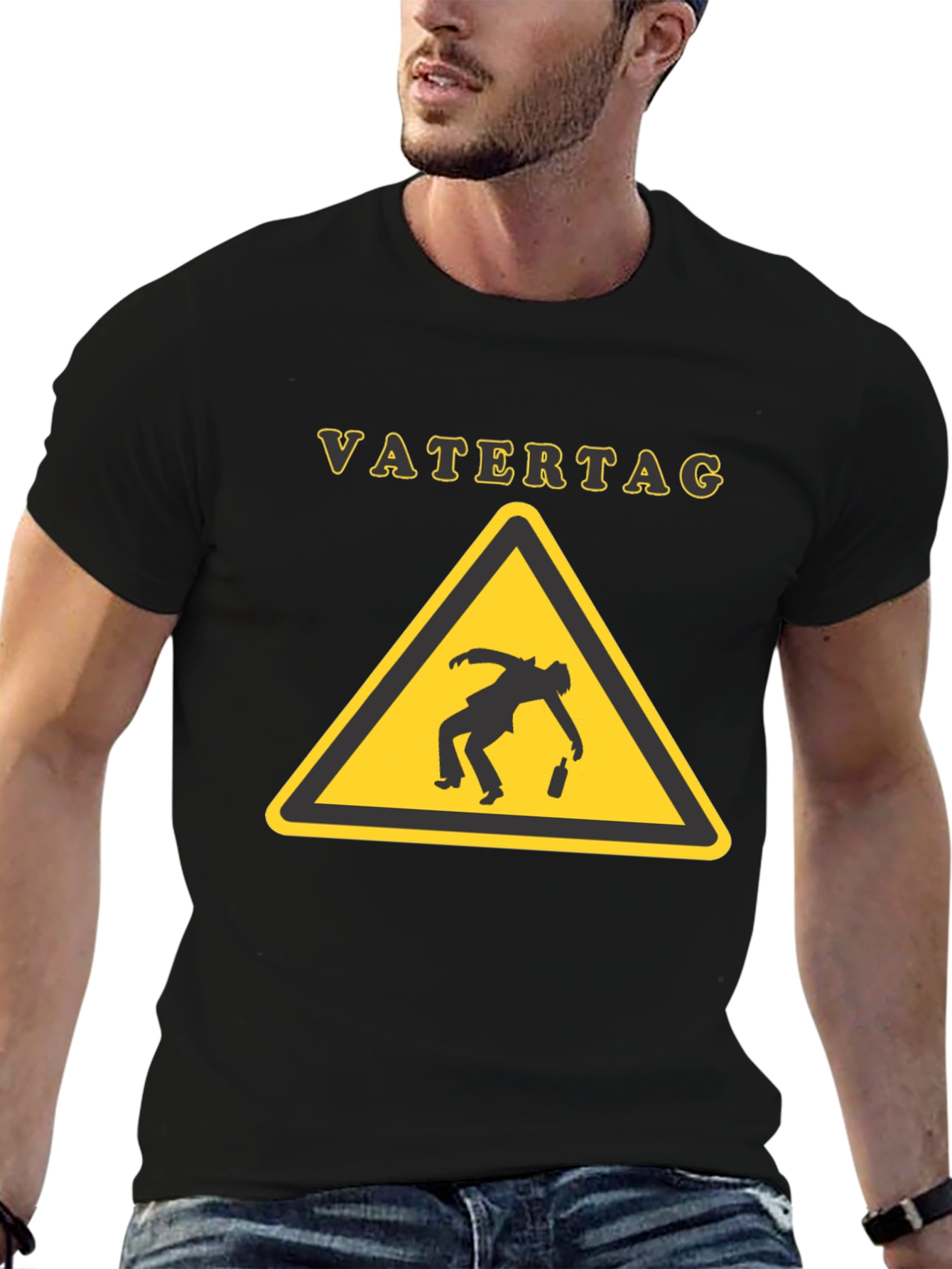 Black Vatertag Warning T-Shirt view 6