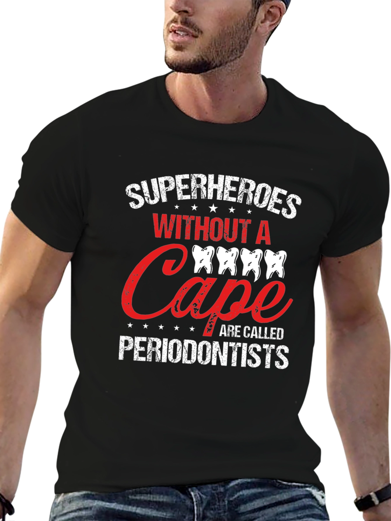 Black Superheroes Without A Cape Periodontist T-Shirt view 6
