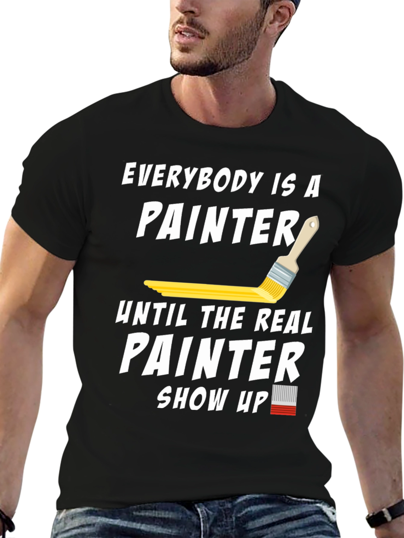 Black Everybody is a Painter T-Shirt view 6