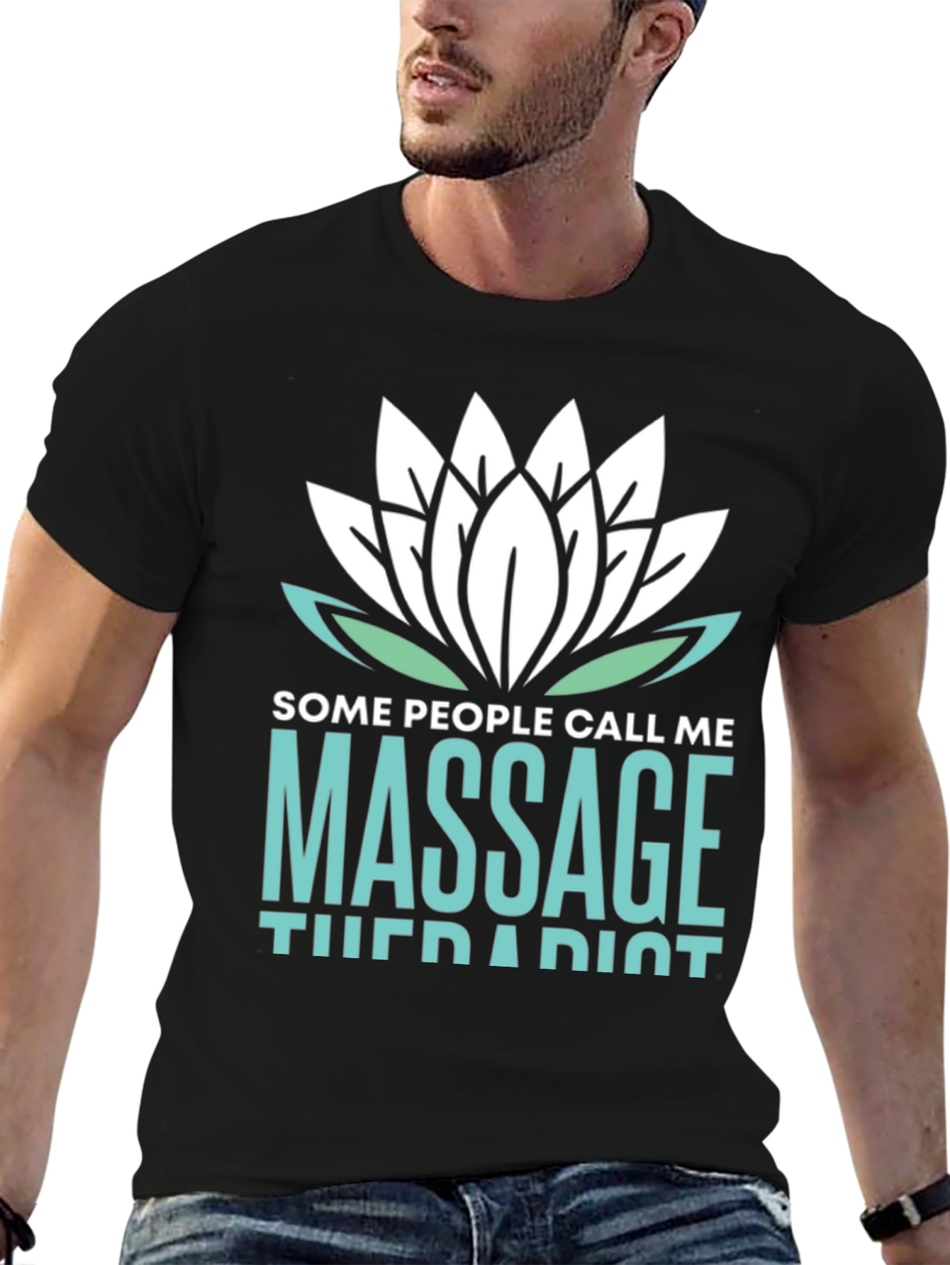 Black Massage Therapist Funny T-Shirt view 6