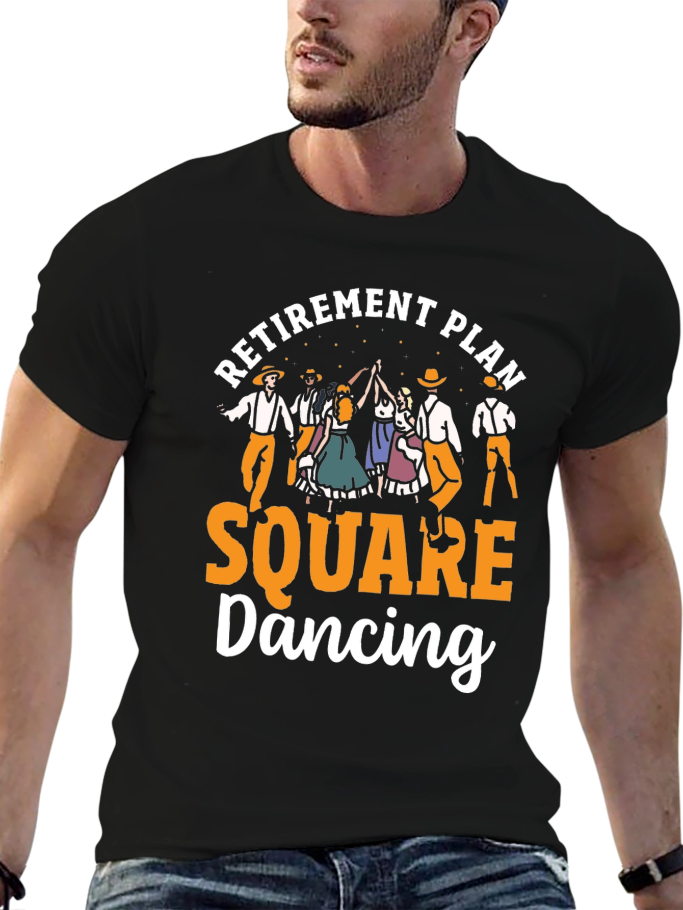 Black Retirement Plan Square Dancing T-Shirt view 6