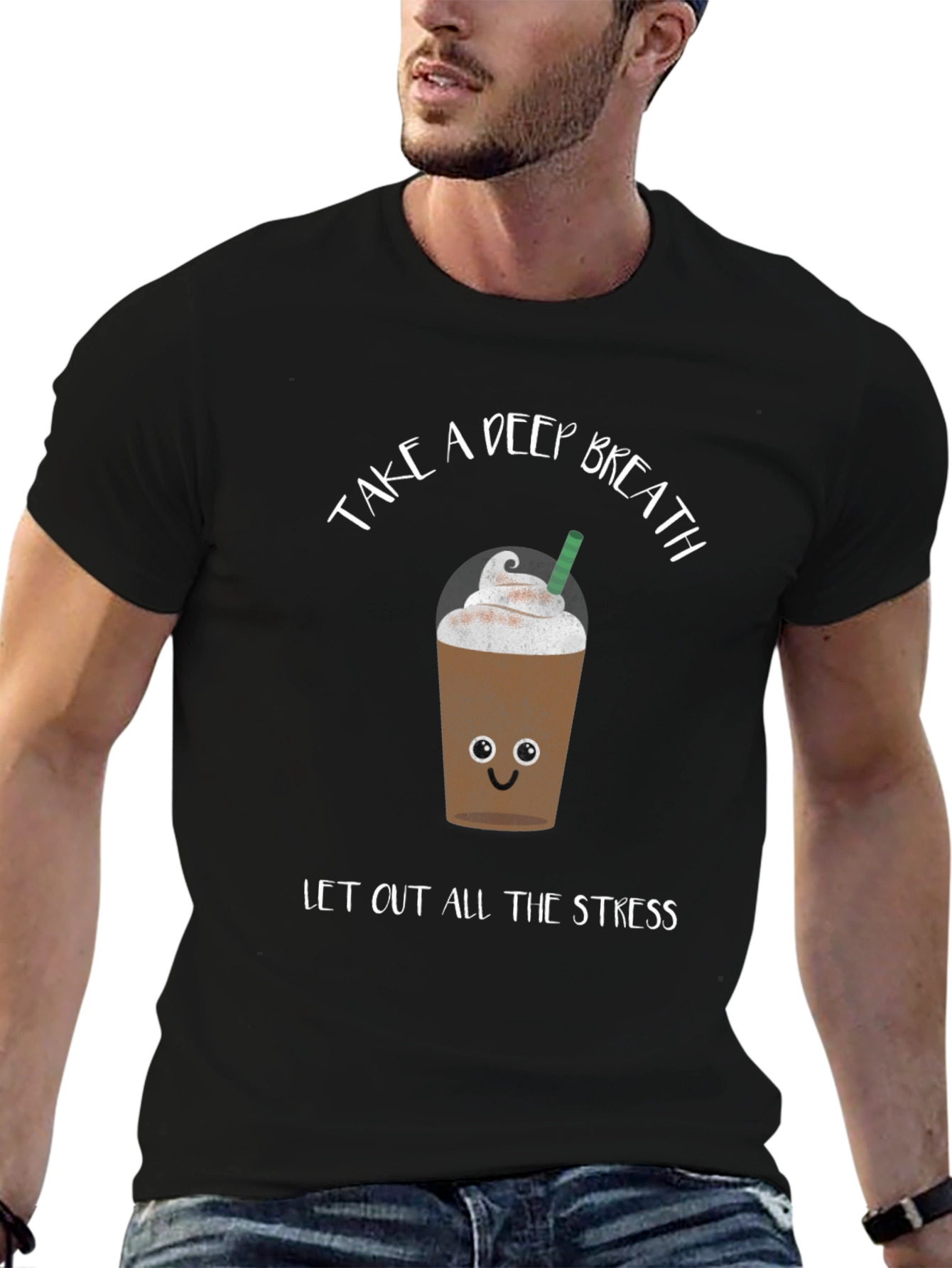 Black Relaxing Coffee Graphic Tee view 6
