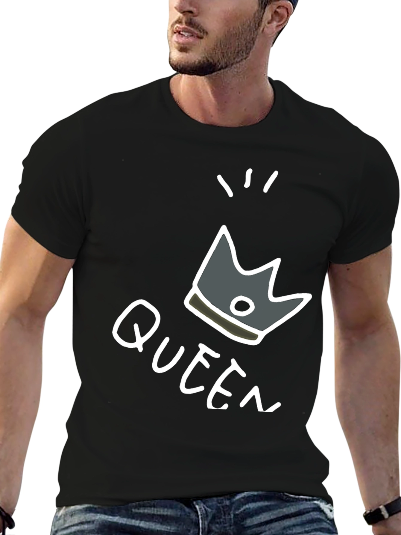 Black Queen Crown Graphic T-Shirt - Trendy Black Tee view 6