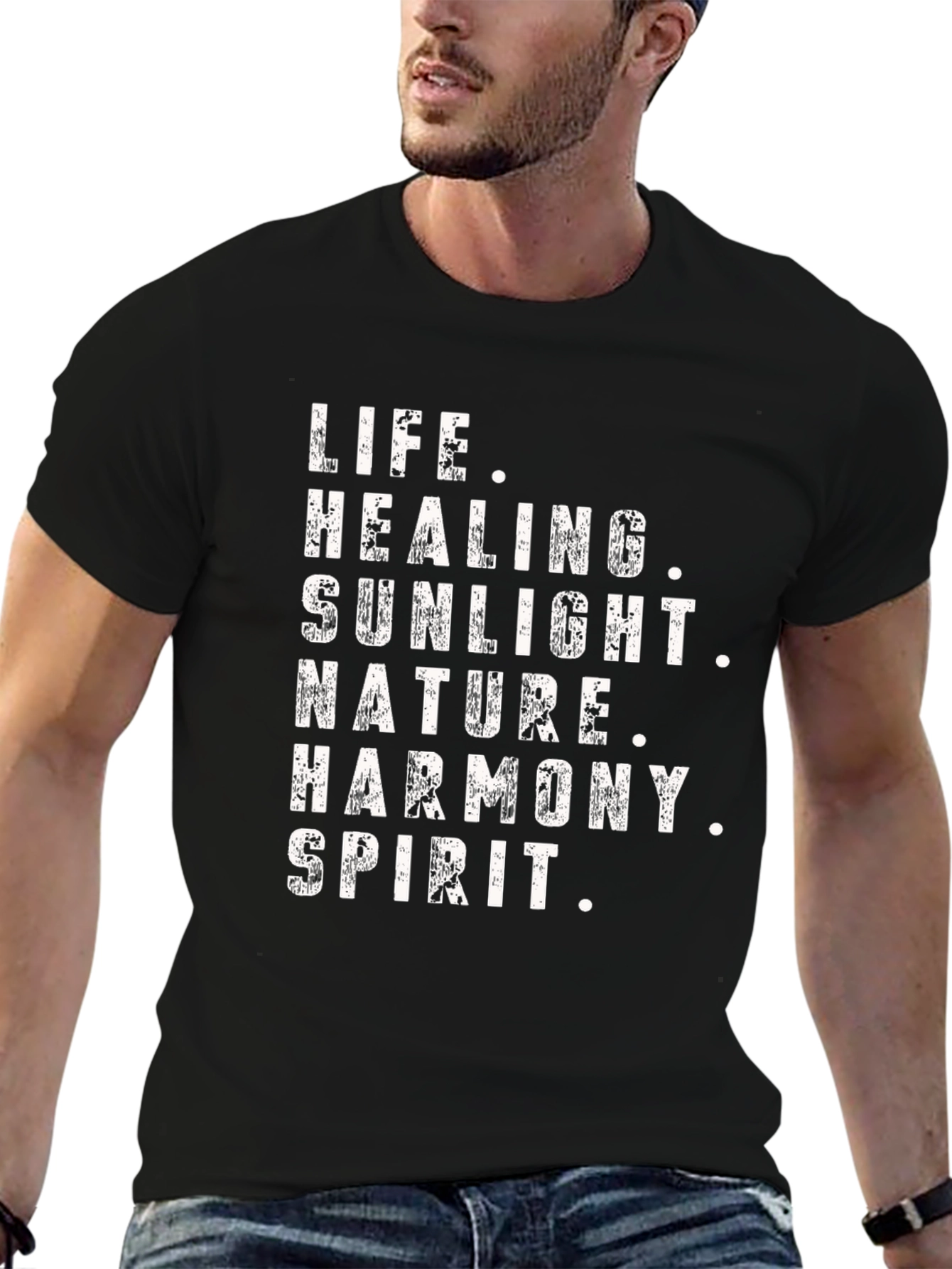 Black Life Healing Spirit Graphic Tee - Black view 6