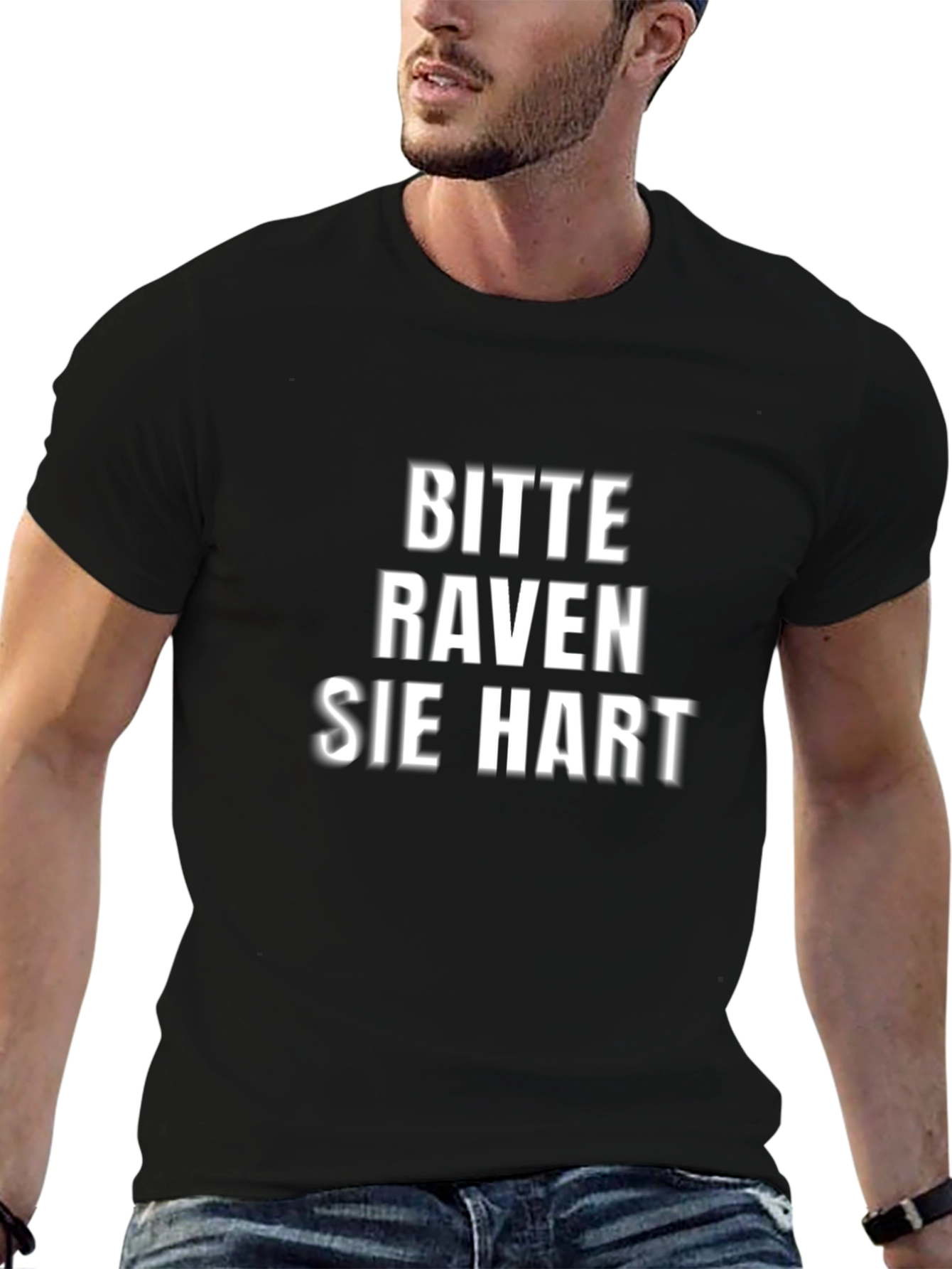 Black Bitte Raven Sie Hart Men's T-Shirt view 6