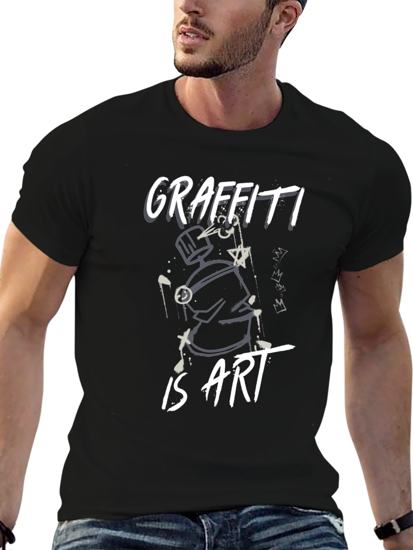 Black Graffiti Is Art Black T-Shirt view 6