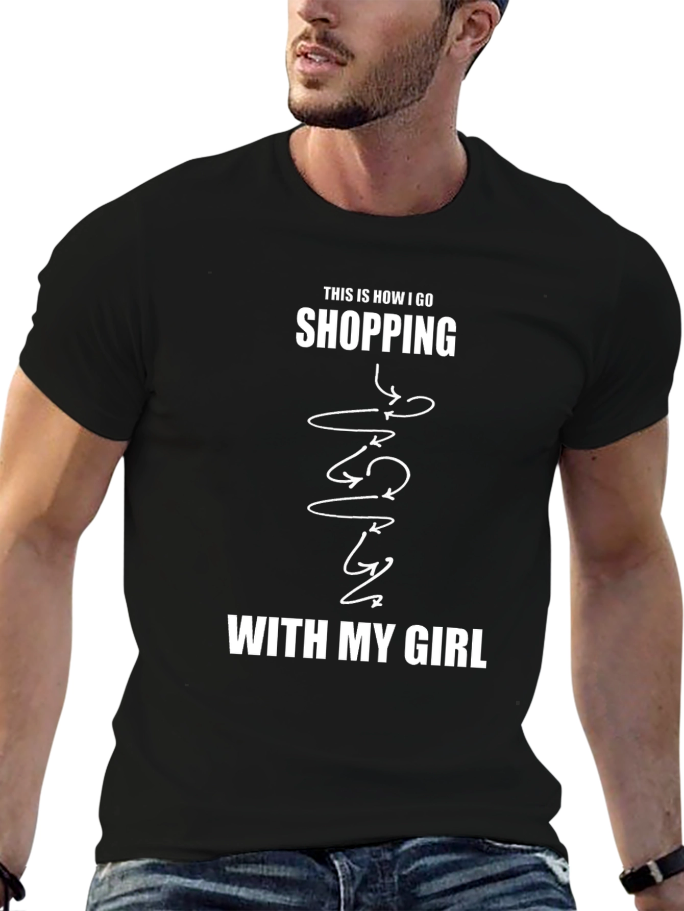 Black Shopping With My Girl Black T-Shirt view 6