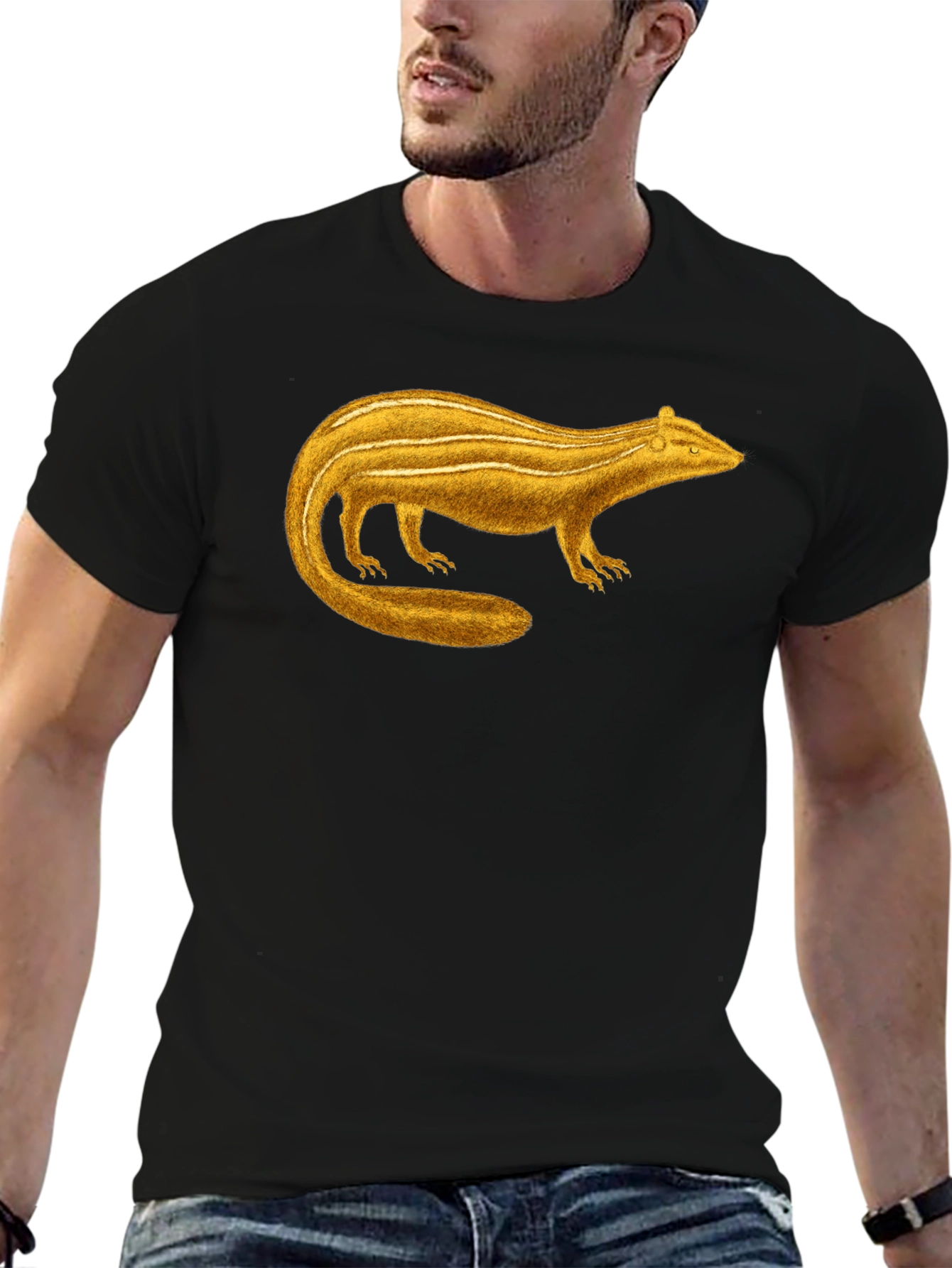 Black Golden Bandicoot Graphic Tee - Unisex Black T-Shirt view 6