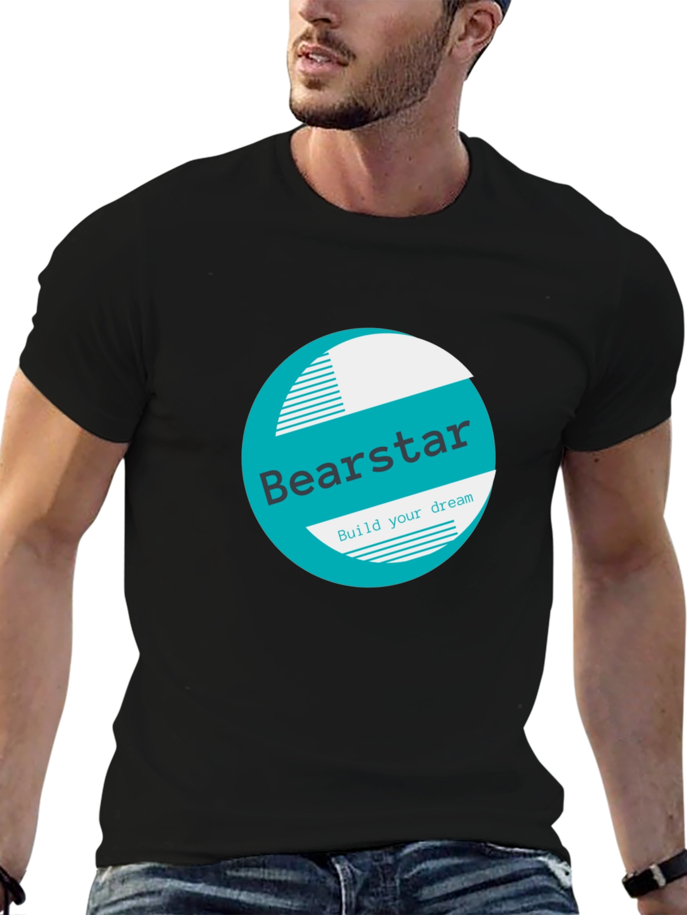 Black Bearstar Graphic Black T-Shirt view 6