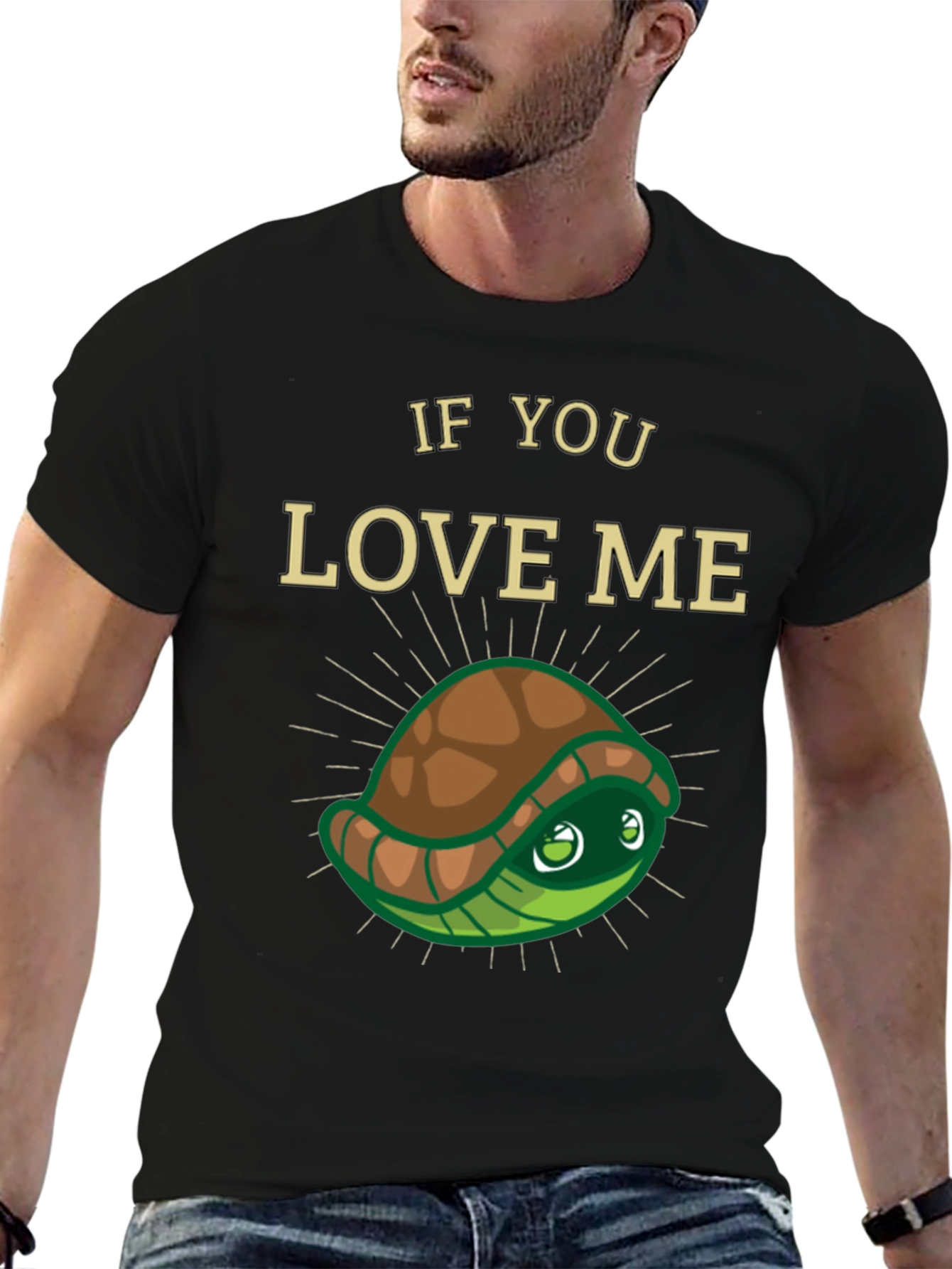 Black If You Love Me Turtle T-Shirt view 6
