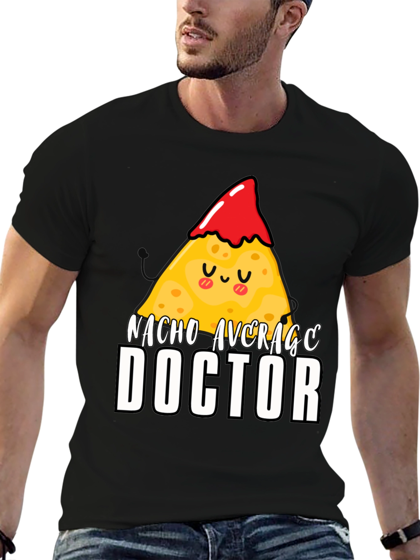 Black Nacho Average Doctor Graphic T-Shirt Funny Tee view 6