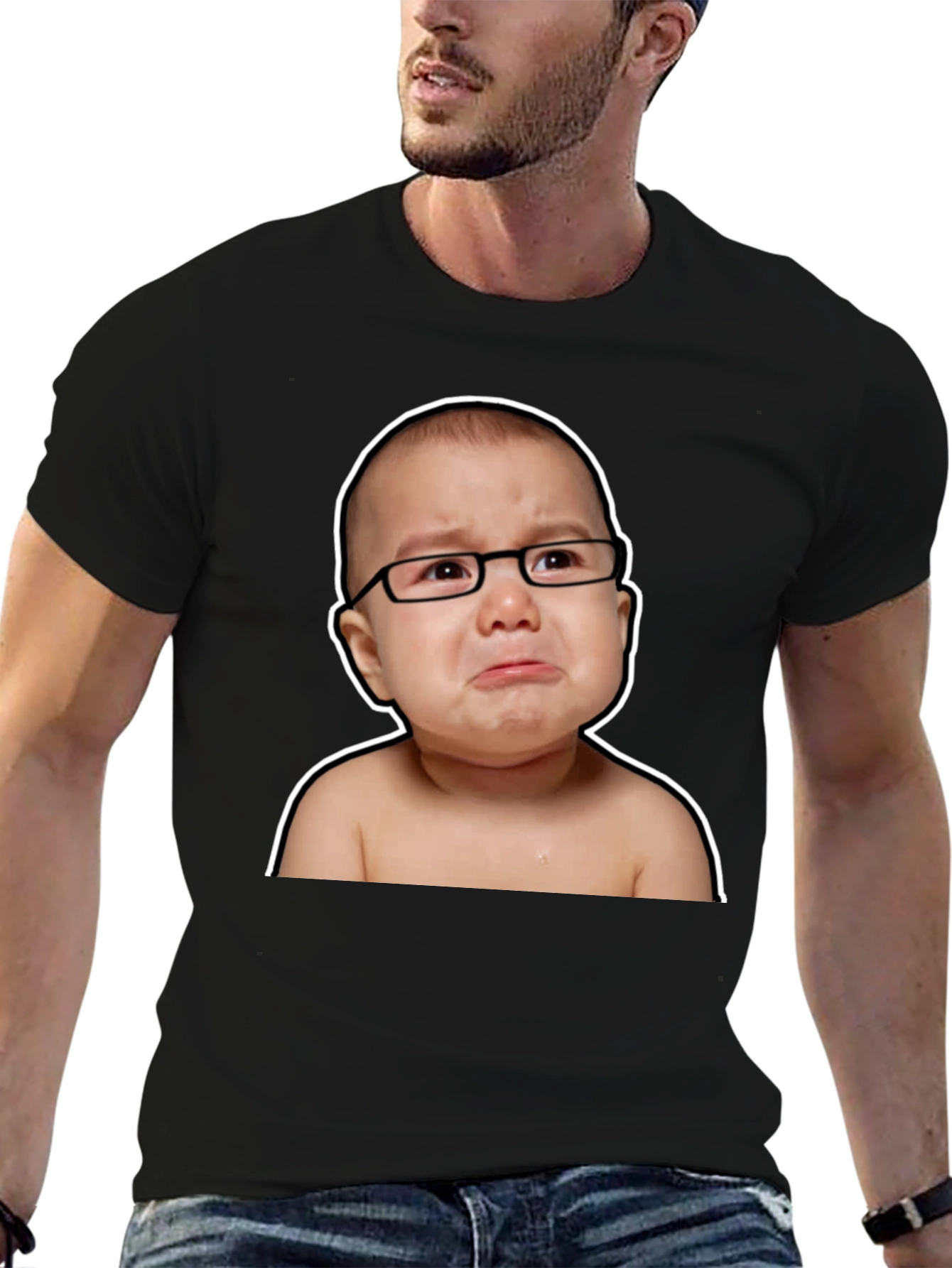 Black Crying Baby Graphic Tee view 6