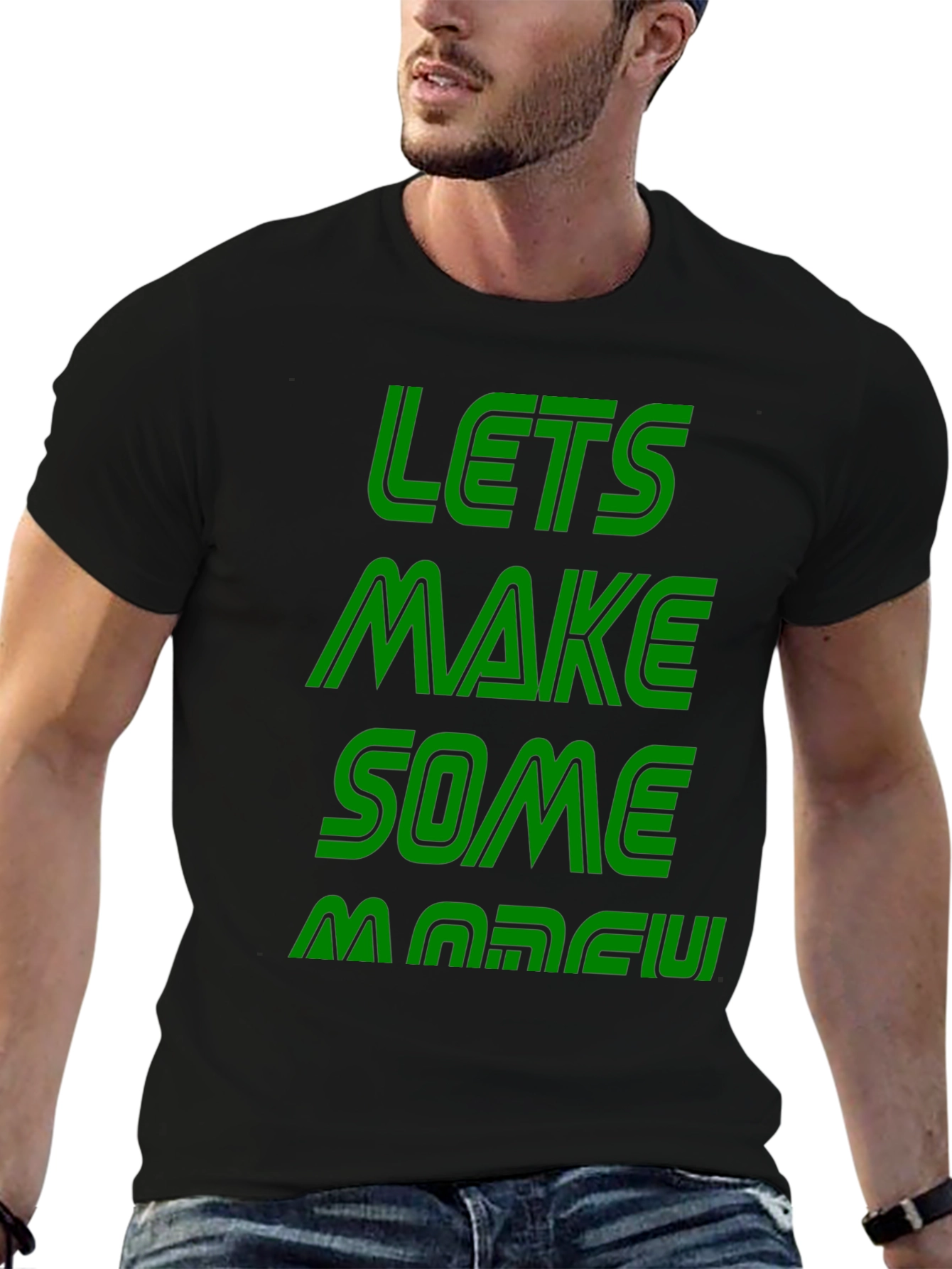Black Let's Make Some Money Graphic Tee view 6