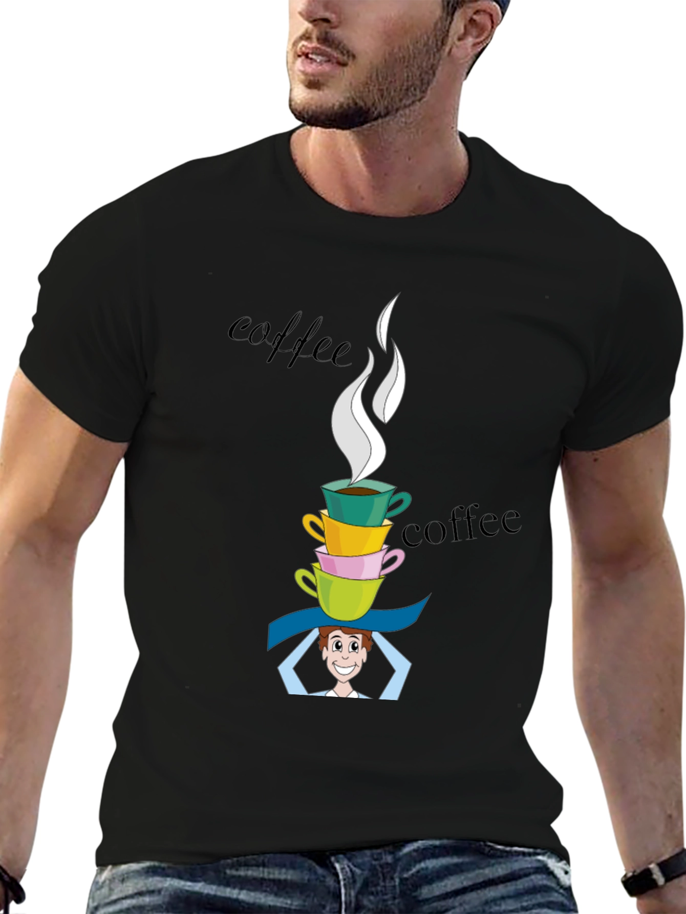 Black Coffee Stack Programmer T-Shirt view 6