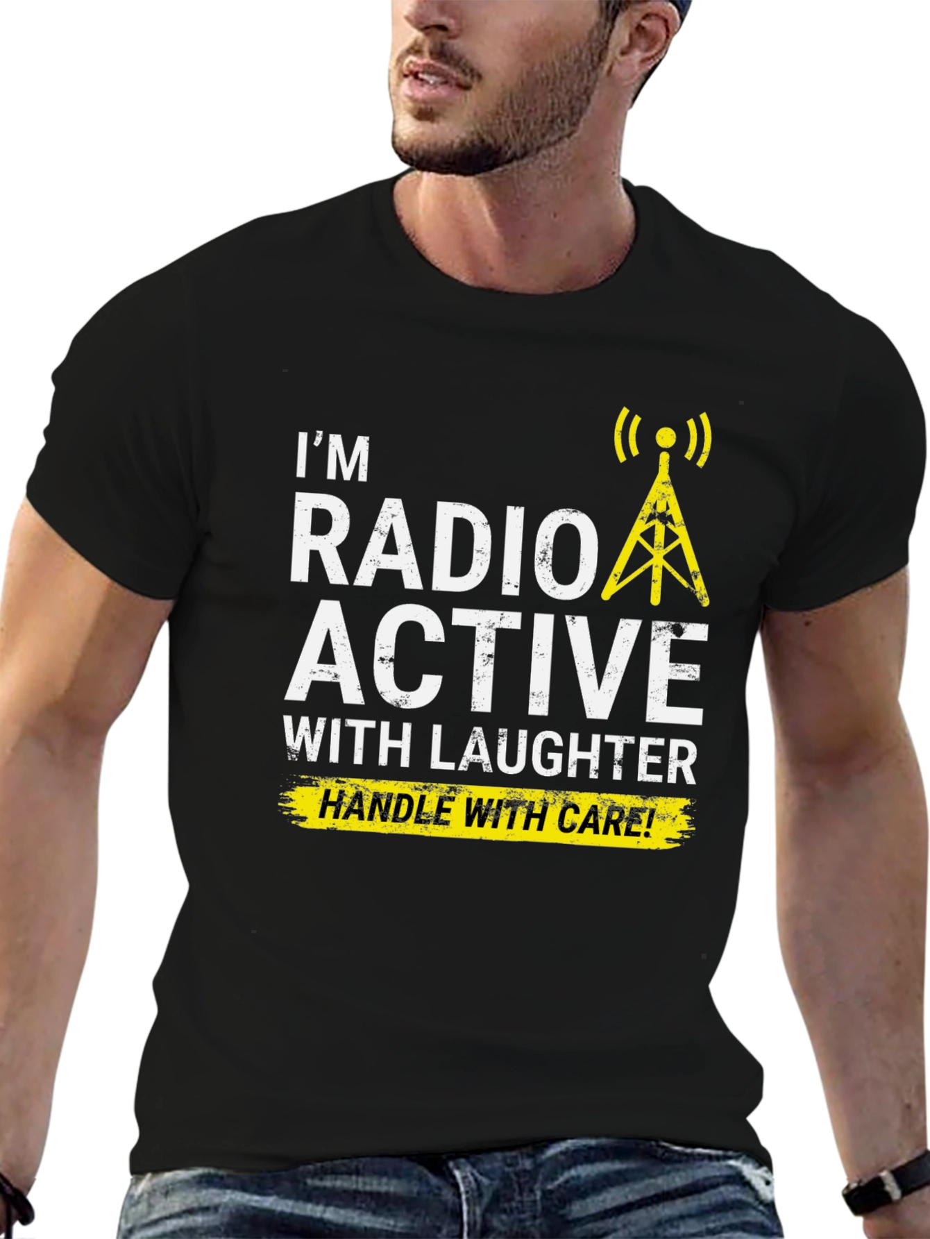 Black Radioactive Laughter T-Shirt - Handle with Care! view 6