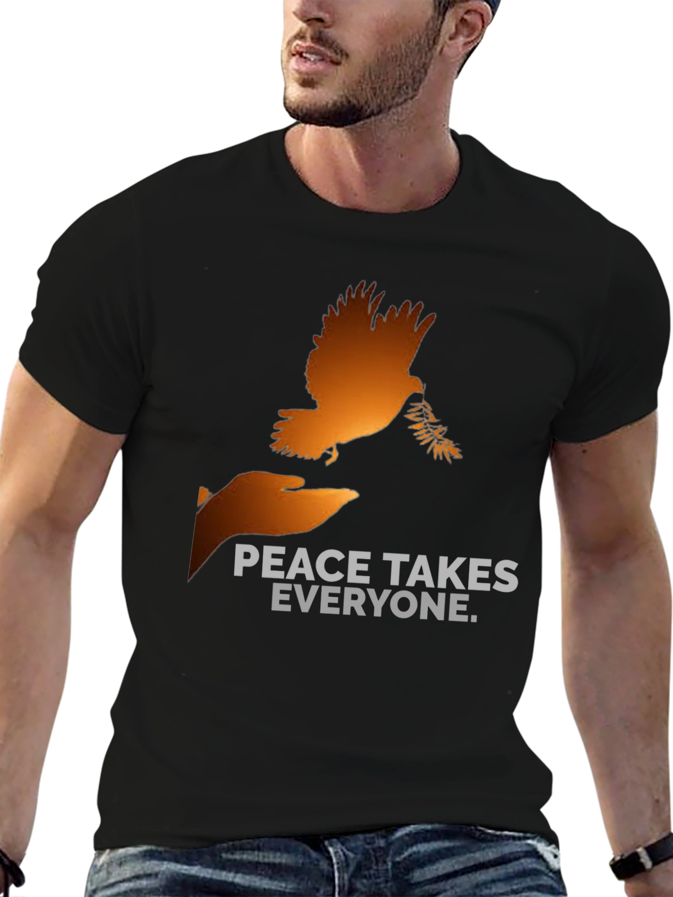 Black Peace Takes Everyone Graphic T-Shirt view 6