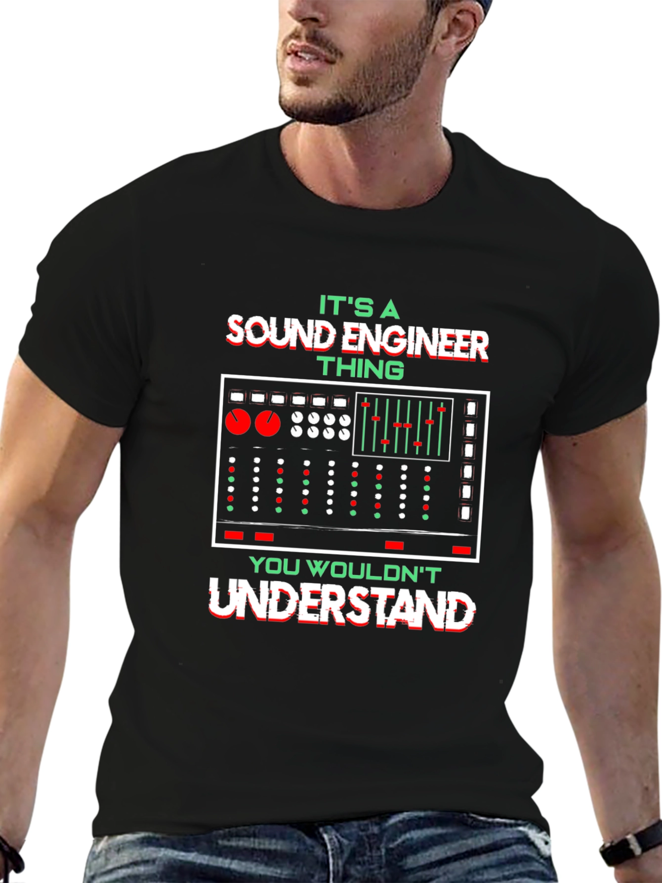 Black Sound Engineer Thing Graphic Tee view 6