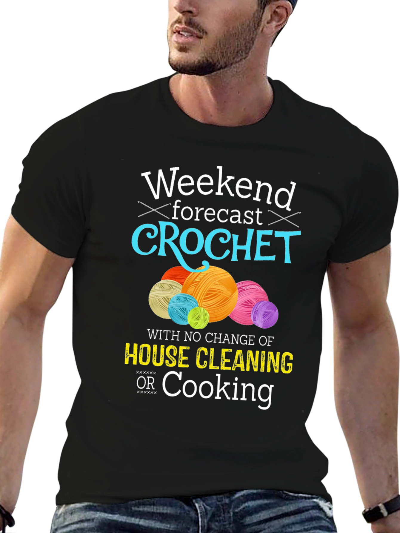 Black Weekend Crochet T-Shirt - No Cleaning or Cooking view 6