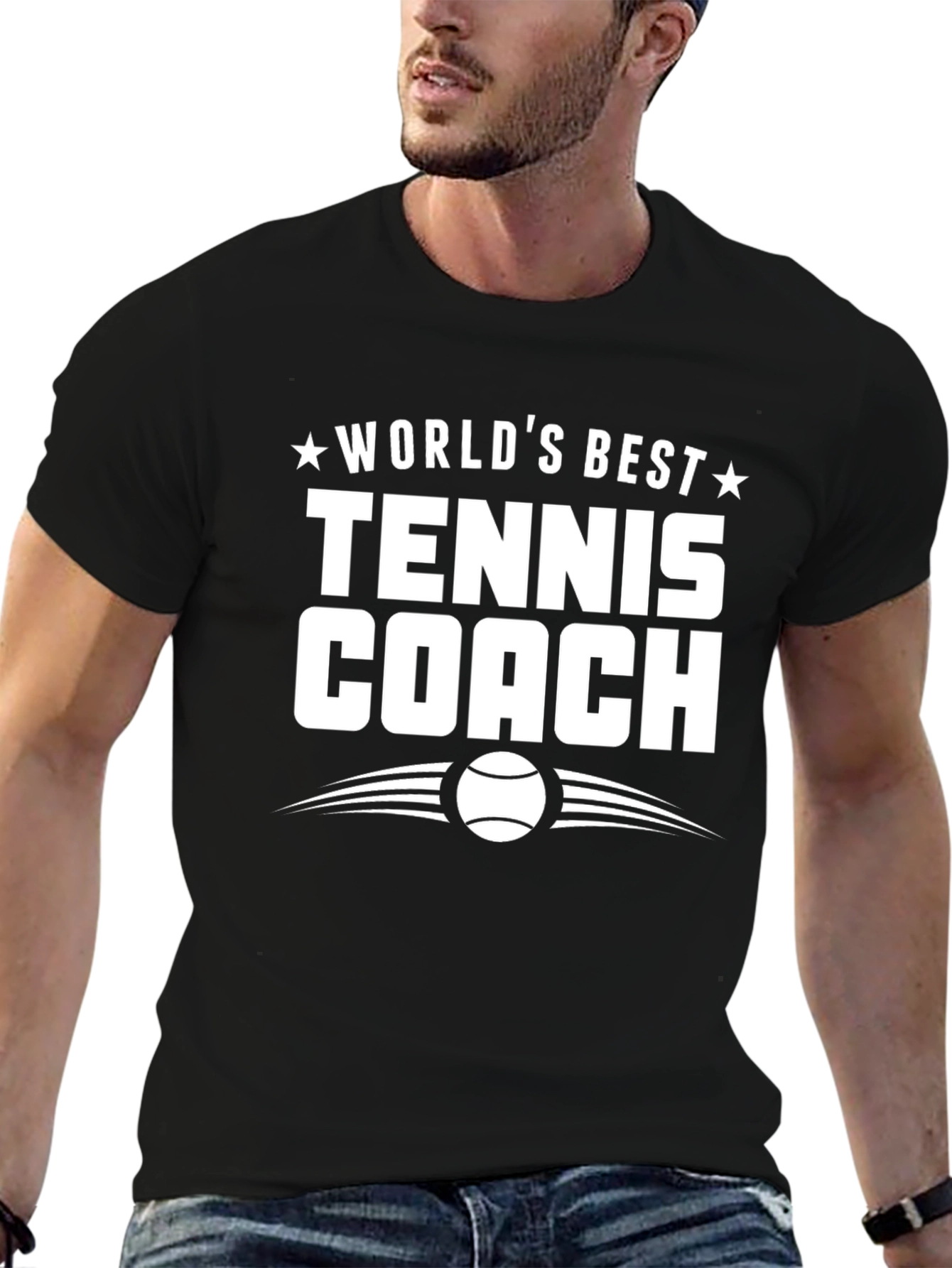 Black World's Best Tennis Coach T-Shirt view 6