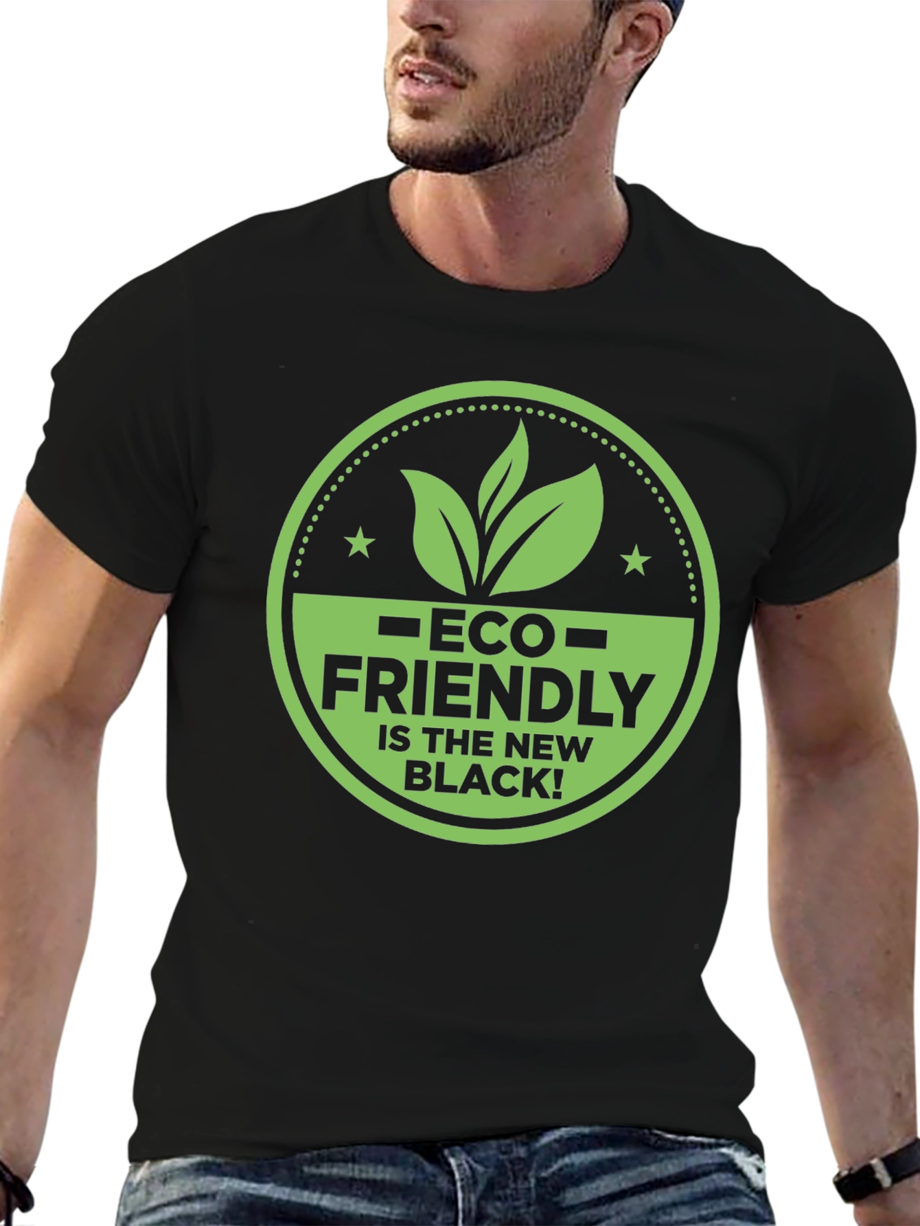 Black Eco-Friendly T-Shirt: Black is the New Black! view 6