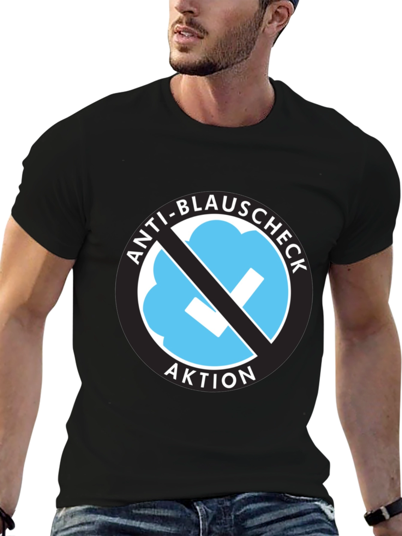 Black Anti-Blauschcheck T-Shirt view 6