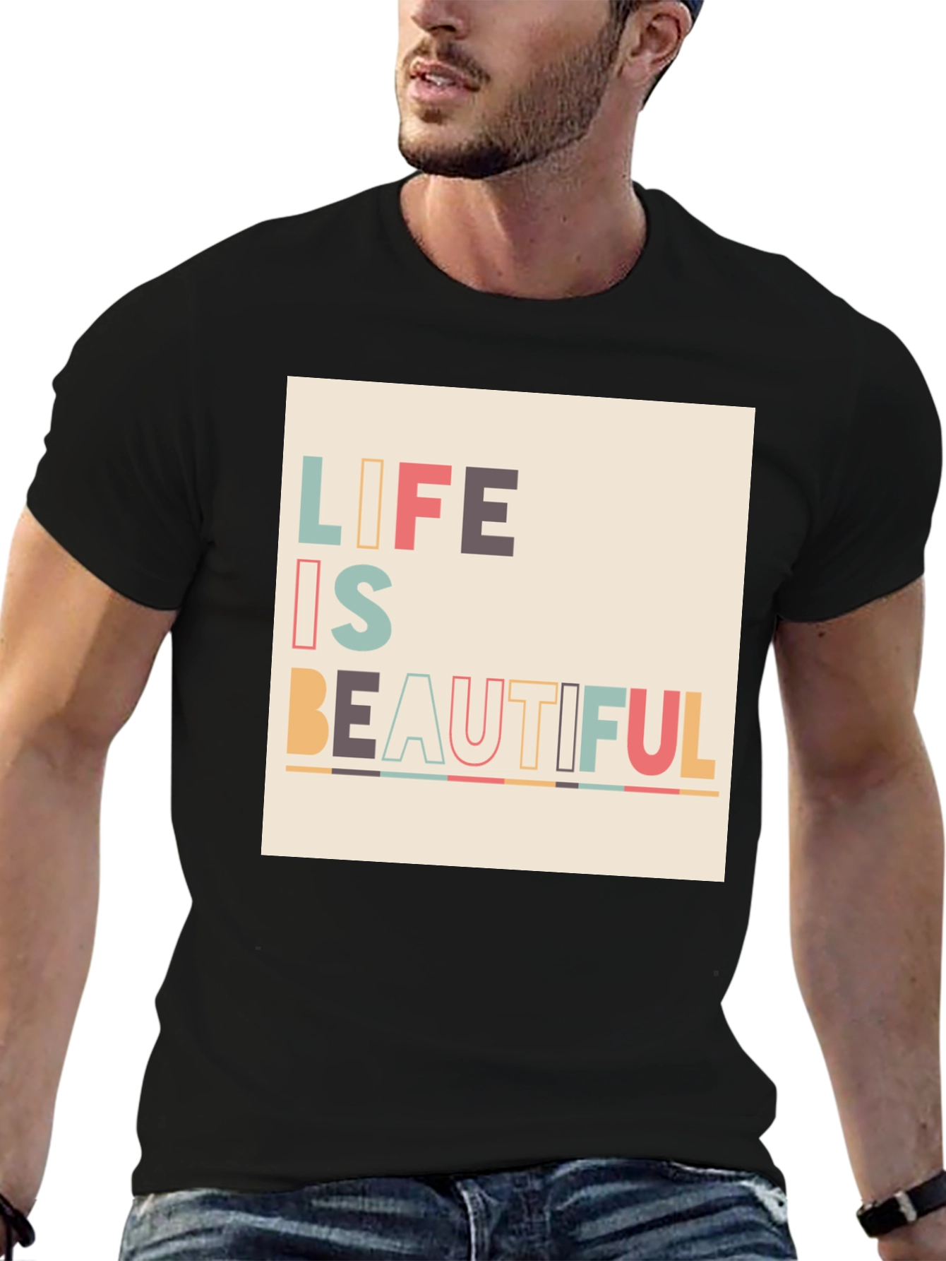 Black Life is Beautiful Graphic Tee - Black view 6