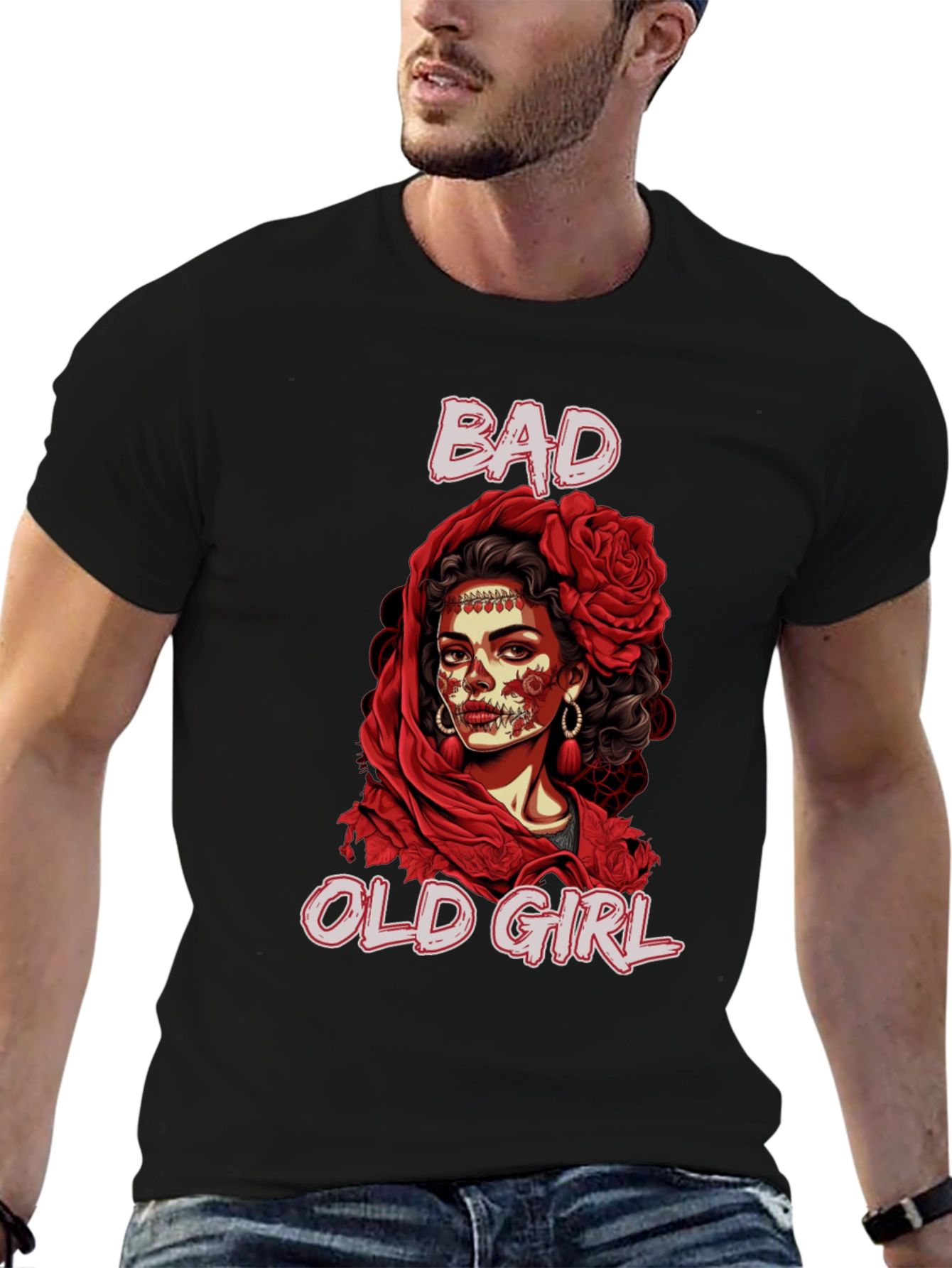 Black Bad Old Girl Graphic Tee view 6