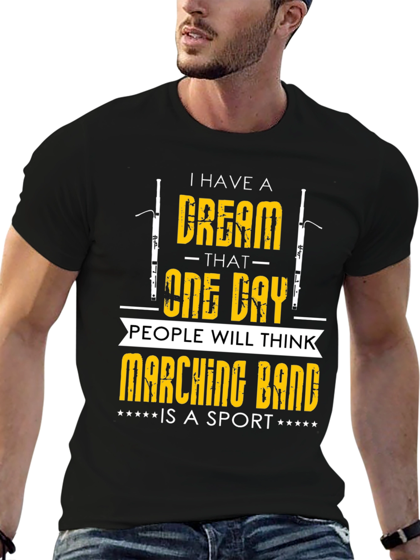 Black Marching Band Sport T-Shirt - Dream Design view 6