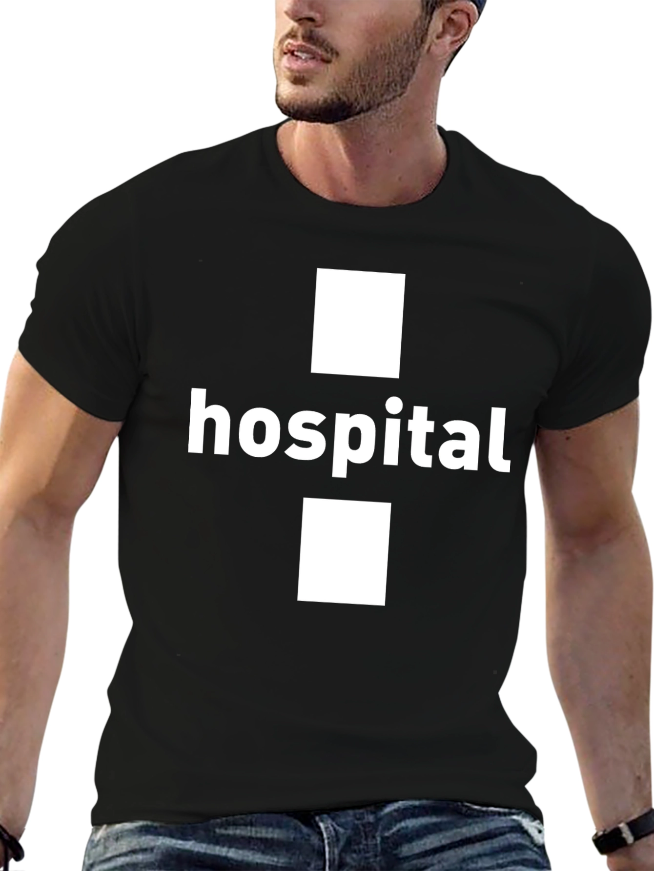 Black Hospital Plus T-Shirt - Classic Design view 6