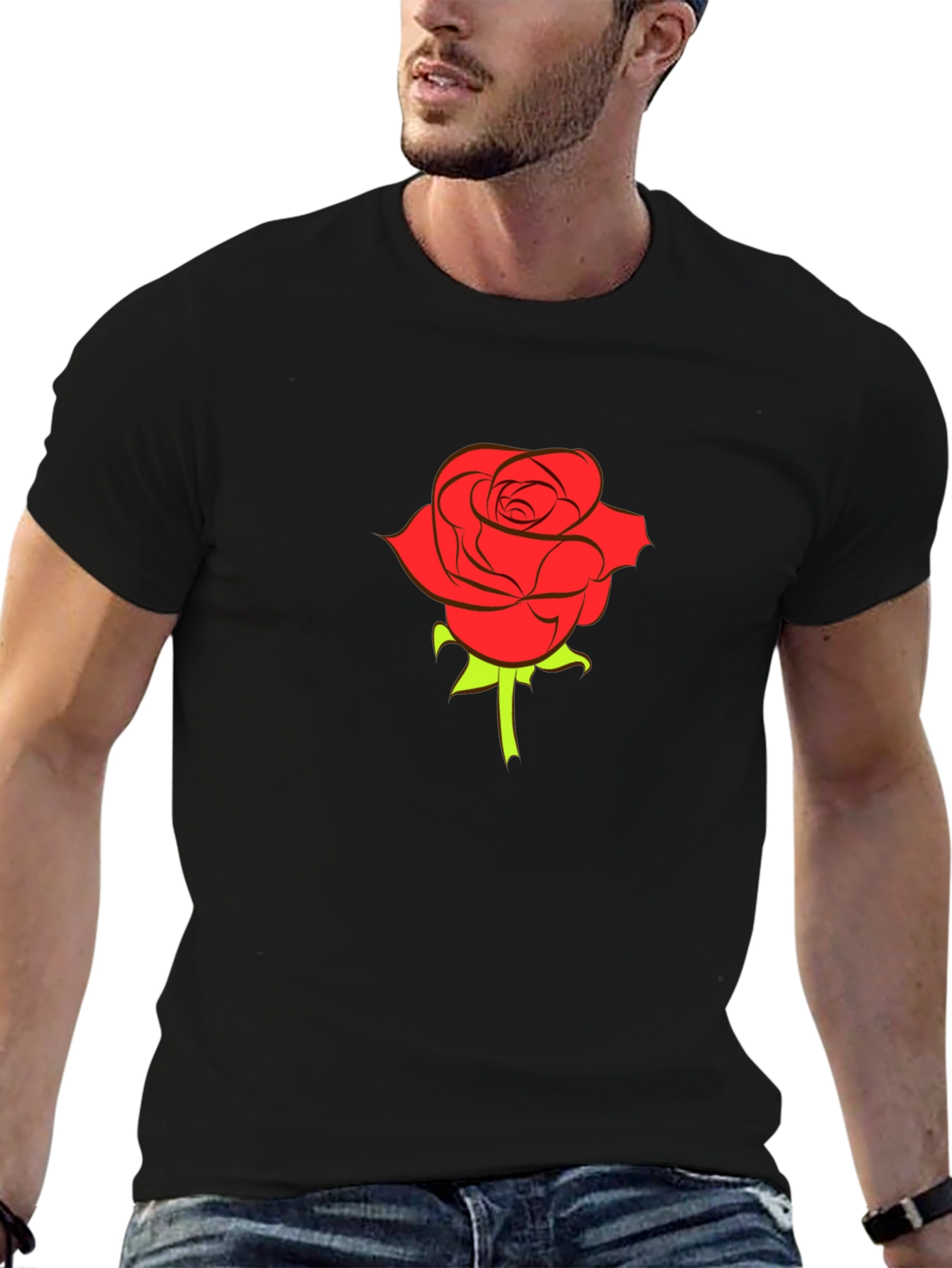 Black Black Rose Graphic Tee - Stylish Menswear view 6