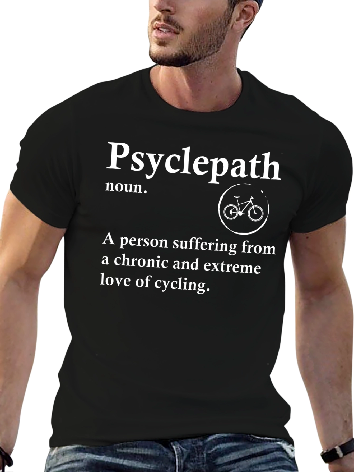 Black Psyclepath Cycling Enthusiast T-Shirt view 6