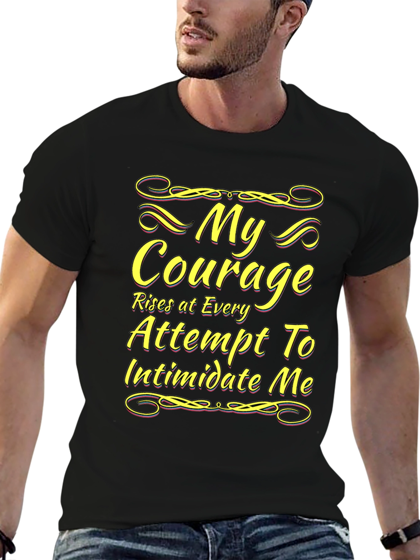 Black My Courage Statement T-Shirt view 6