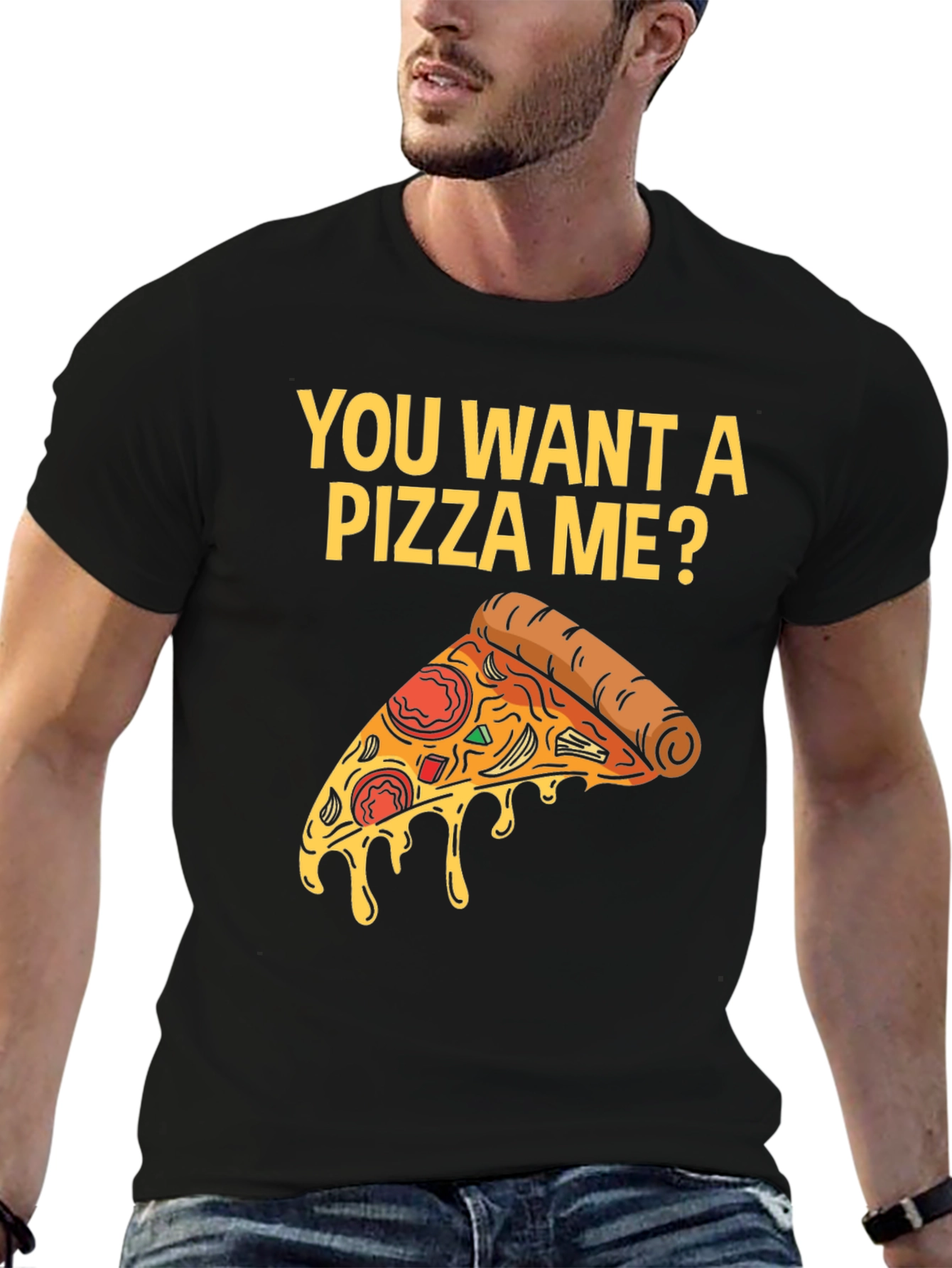 Black You Want A Pizza Me? T-Shirt view 6