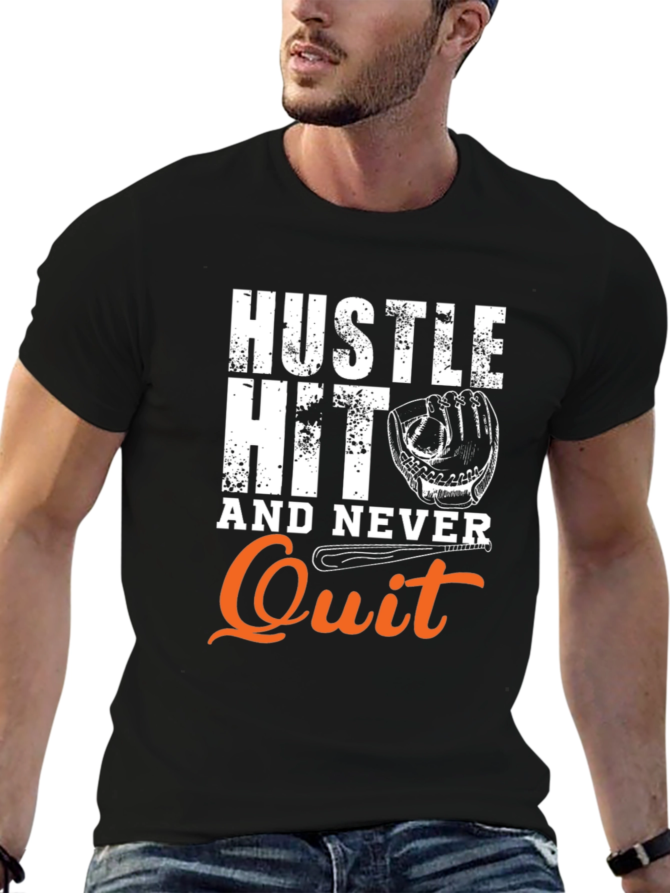 Hustle Hit and Never Quit Graphic Tee - 6