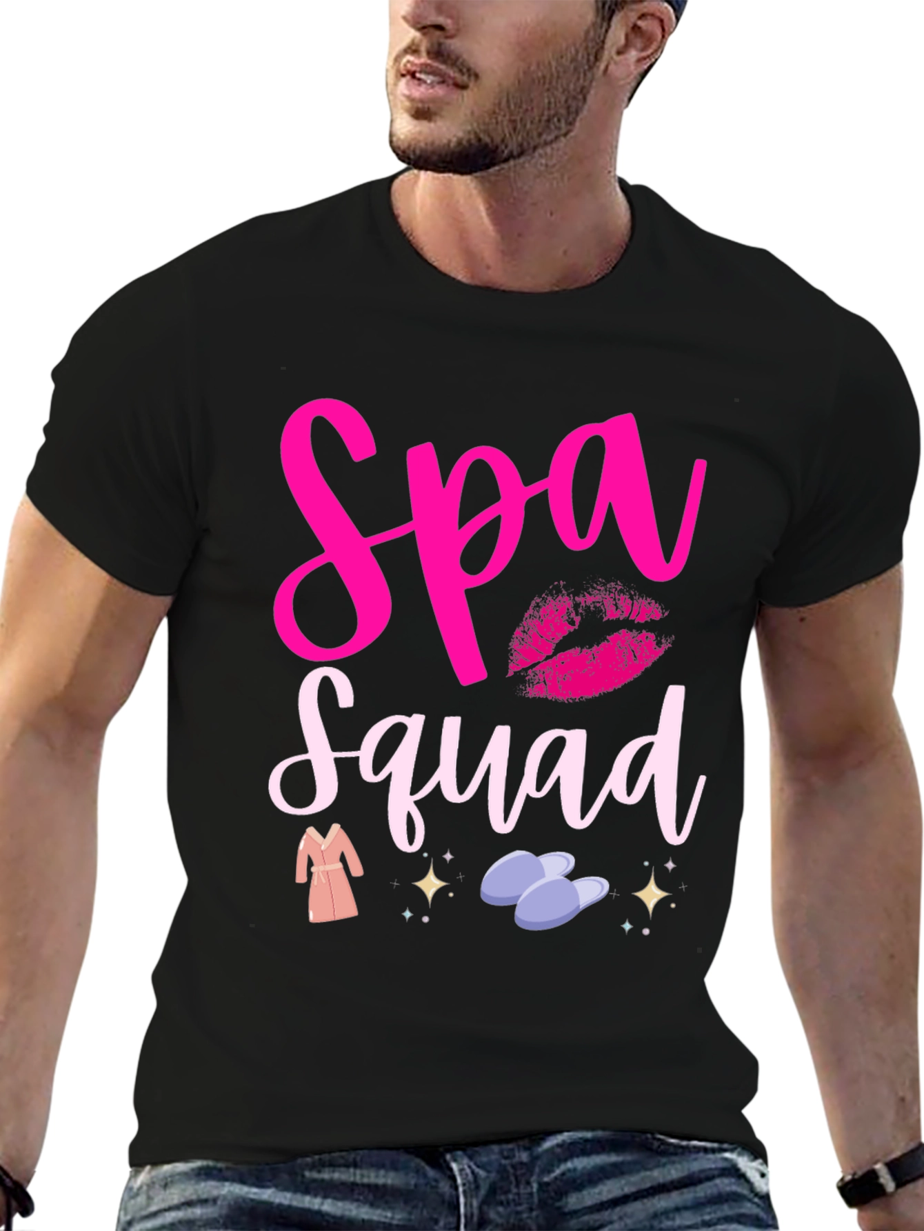 Black Spa Squad Graphic Tee - Relax in Style view 6
