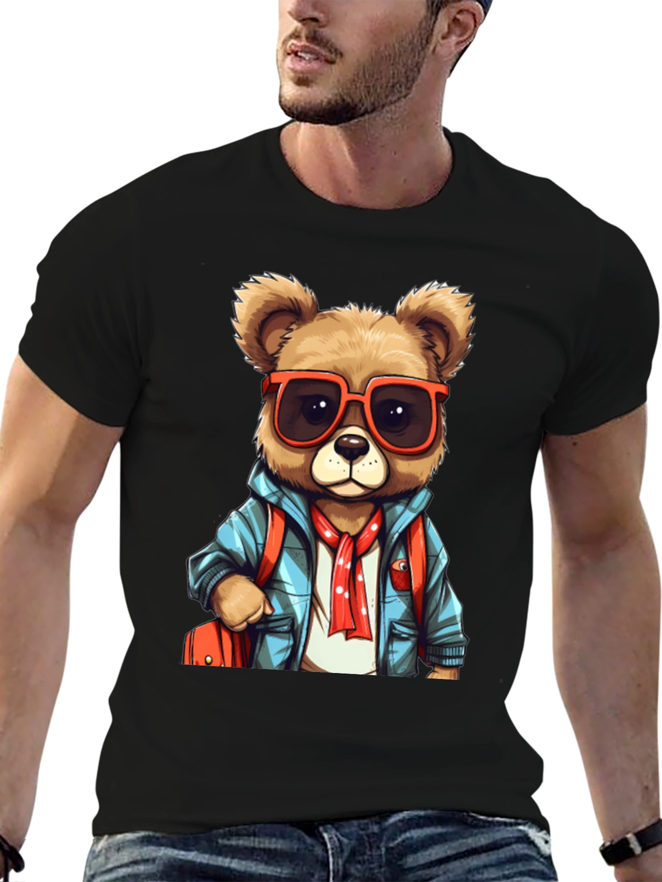 Black Bear with Sunglasses T-Shirt view 6