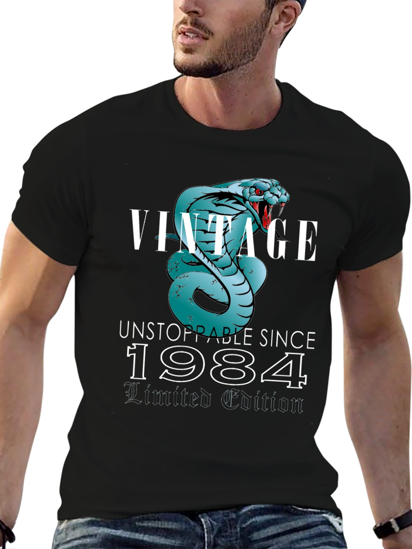 Black Vintage 1984 Limited Edition Snake T-Shirt view 6