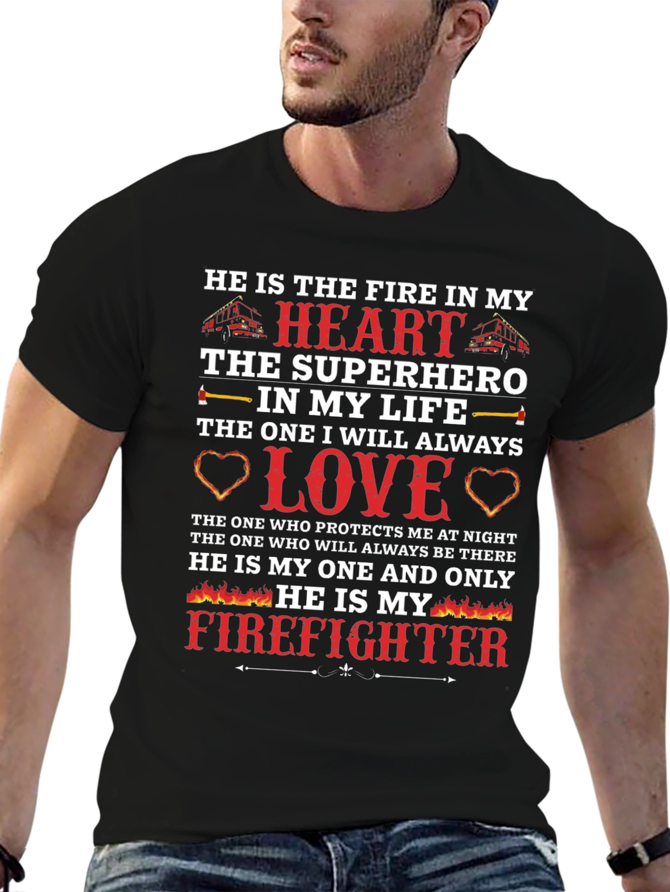 Firefighter Love T-Shirt - Hero's Heart - 6