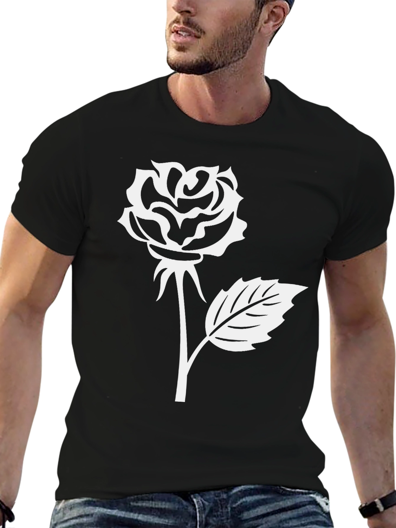 Black Rose Graphic T-Shirt - Black view 6