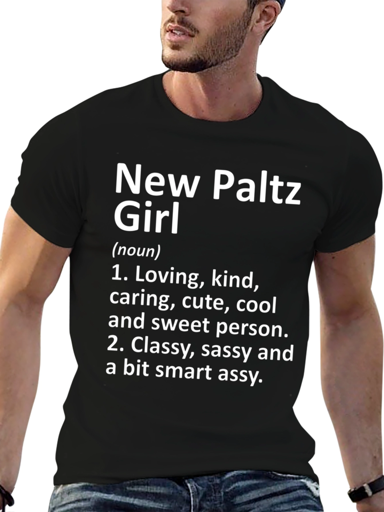 Black New Paltz Girl Definition T-Shirt view 6