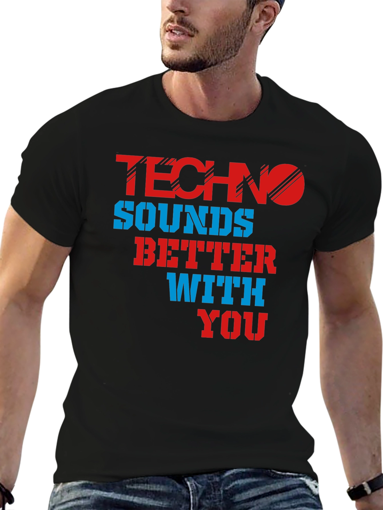 Black Techno Sounds Better With You T-Shirt view 6