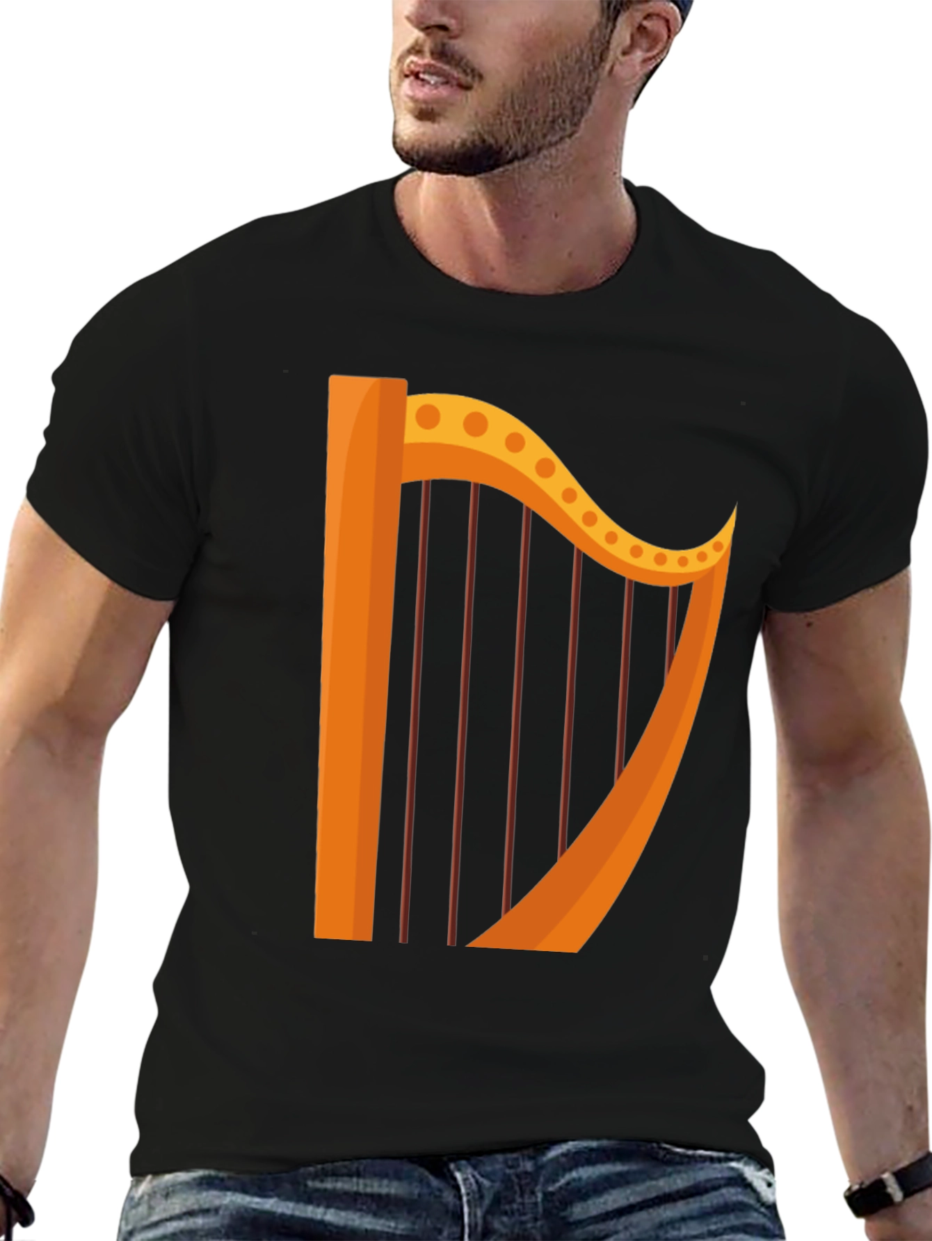 Black Harp Graphic Black T-Shirt view 6